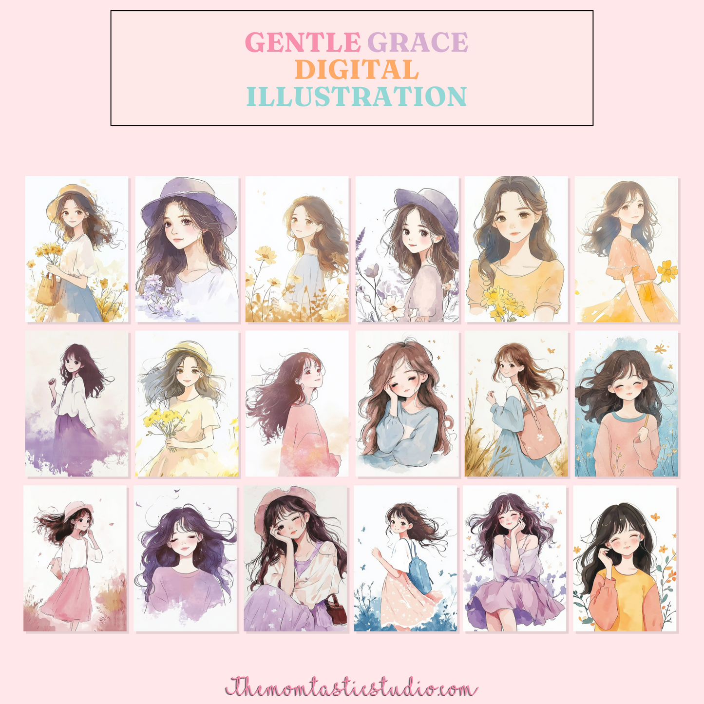 Gentle Grace Illustration - 300 DPI – Instant Download – Commercial Use