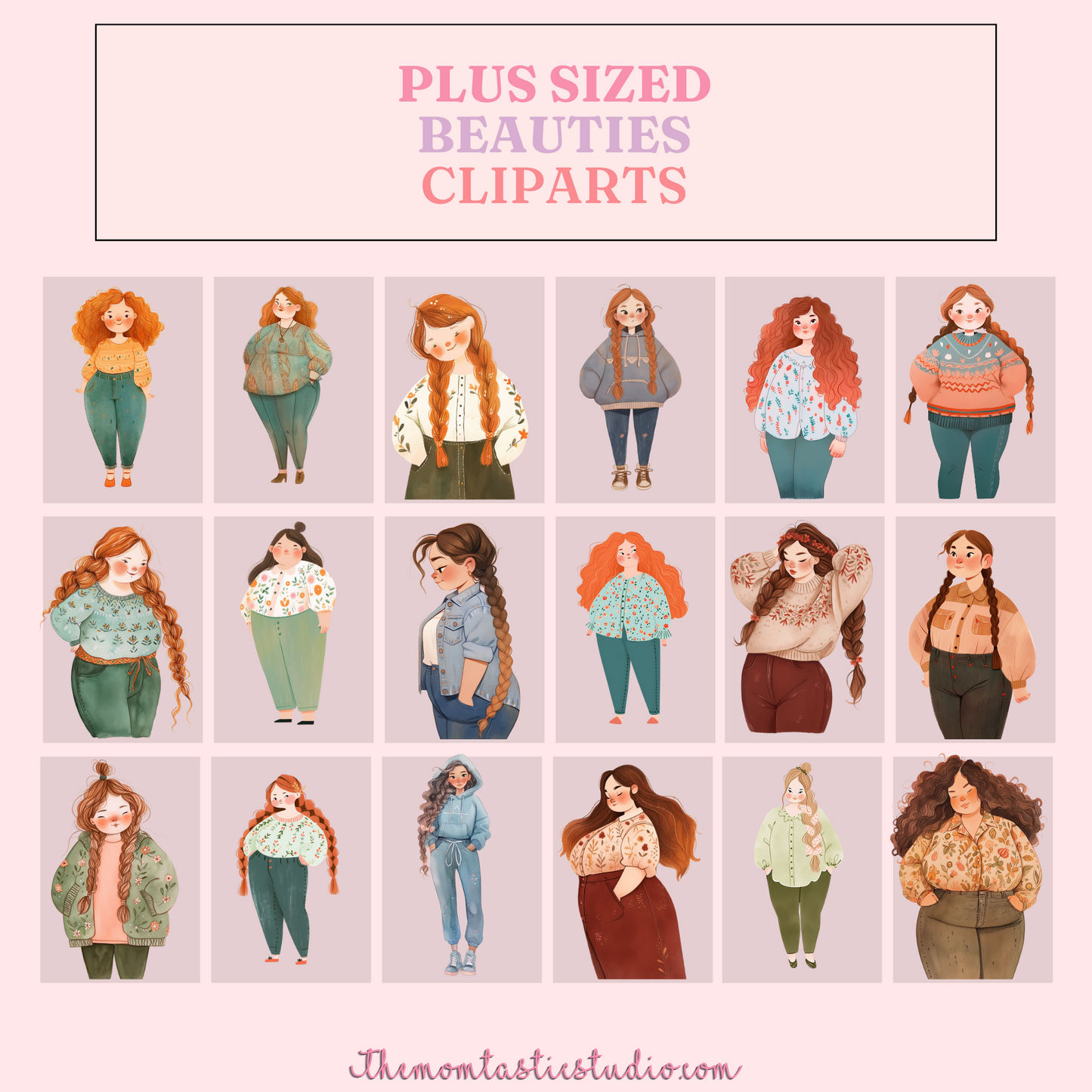 Plus Sized Beauties – High-Quality PNG - Transparent Background - Commercial Use