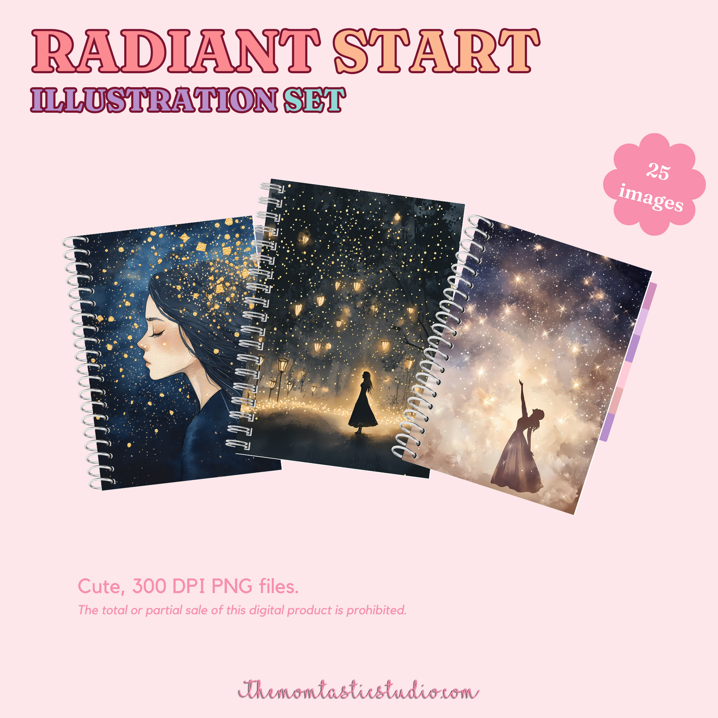 Radiant Start Illustration Set - 300 DPI – Instant Download – Commercial Use