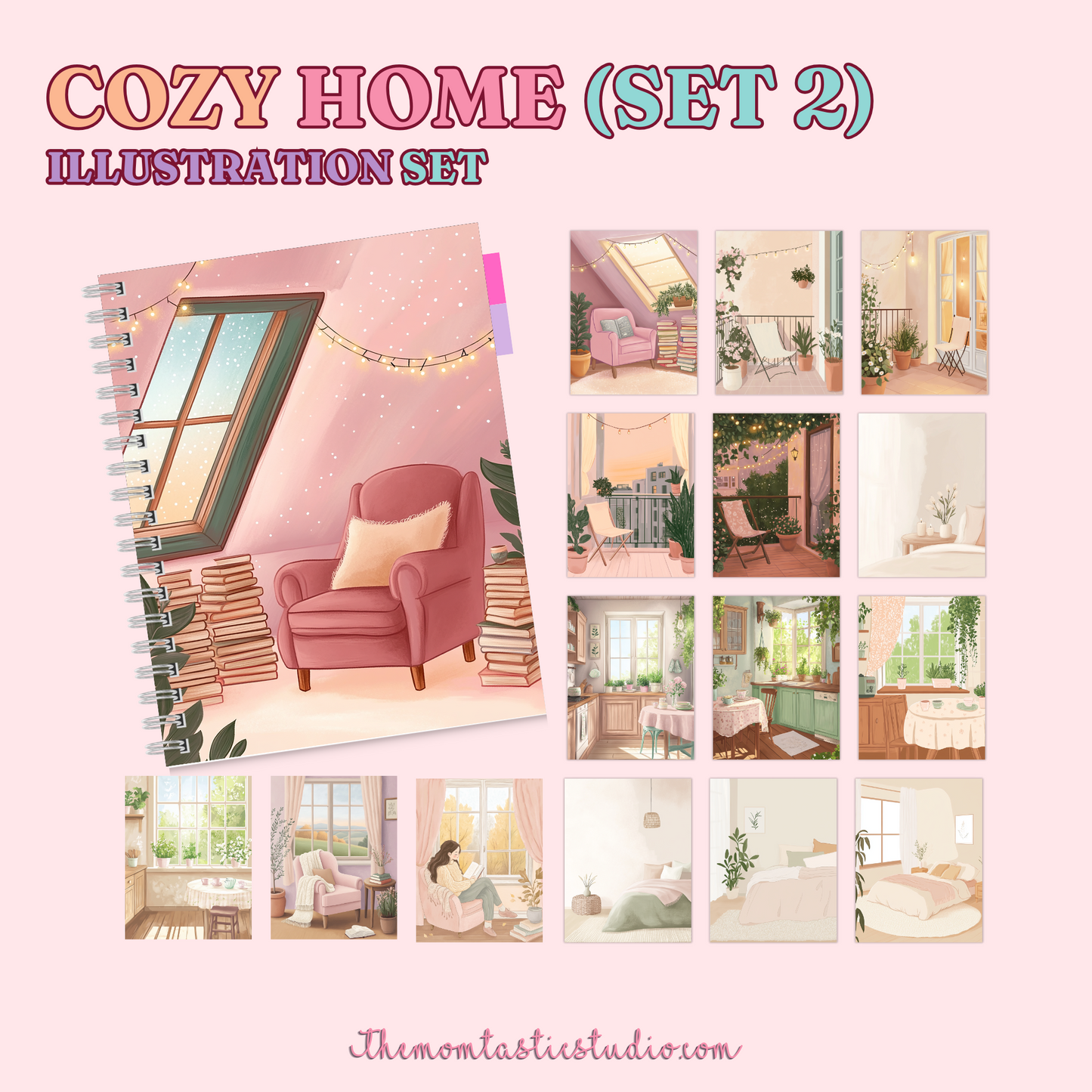 Cozy Home 2 Illustration Set - 300 DPI – Instant Download – Commercial Use