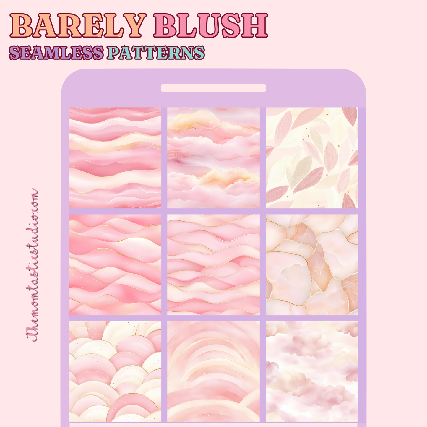 Barely Blush Seamless Patterns for Commercial Use, Digital Paper - 300 DPI