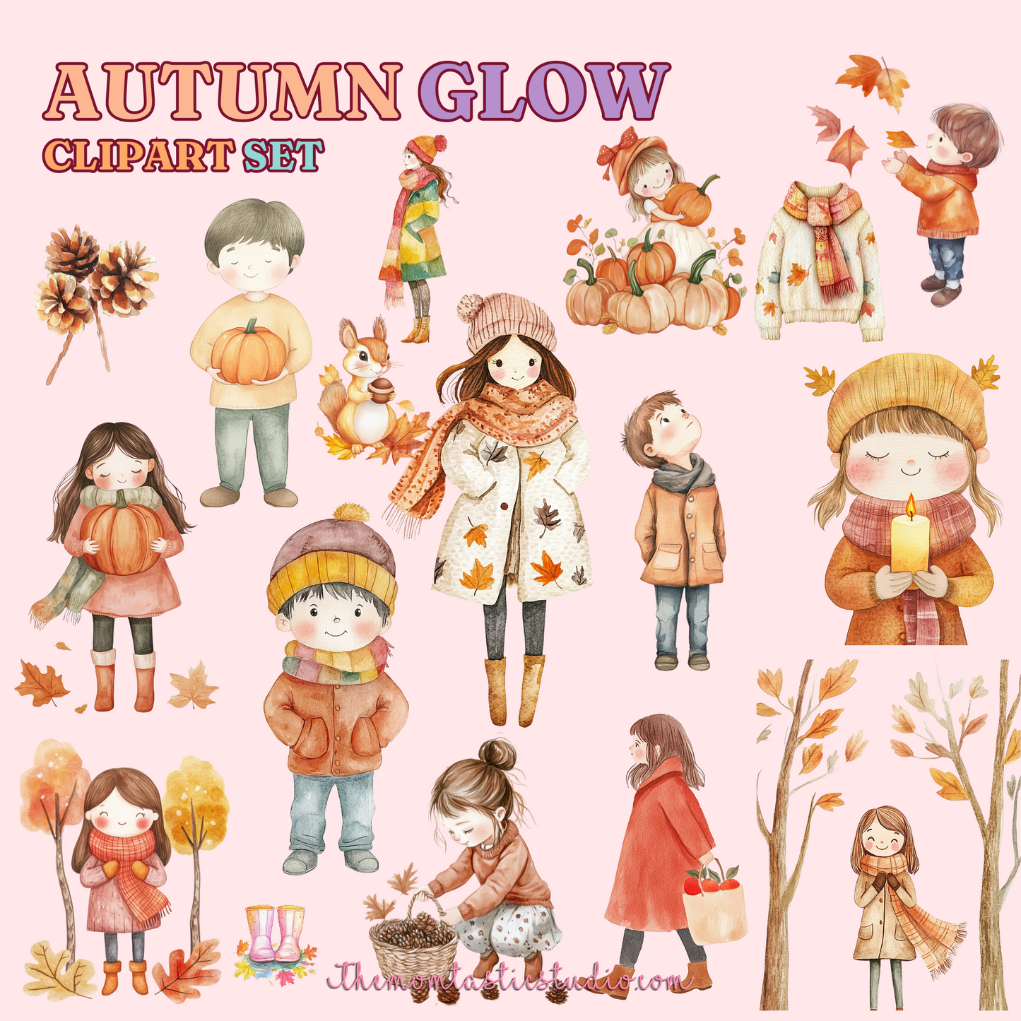 Autumn Glow Clipart Set - 300 DPI – Instant Download – Commercial Use (Transparent Files)