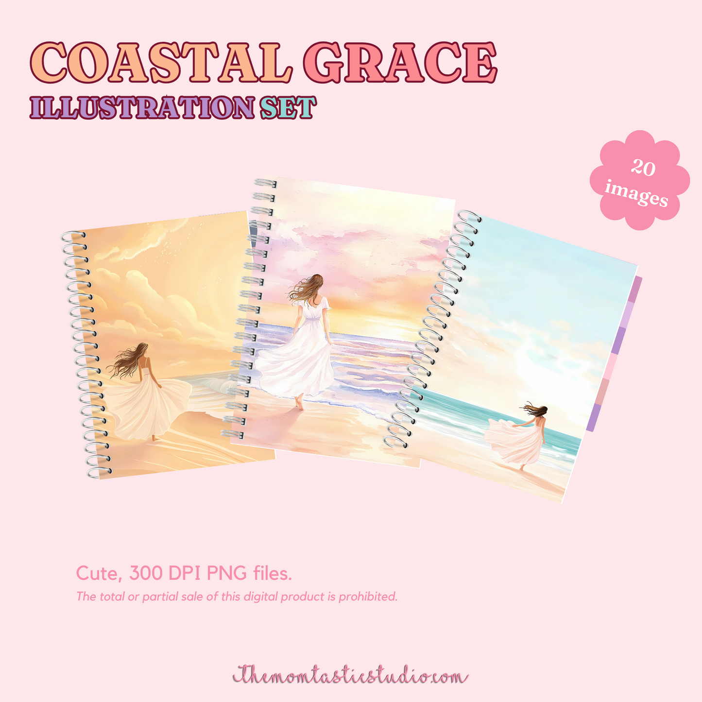 Coastal Grace Illustration Set - 300 DPI – Instant Download – Commercial Use