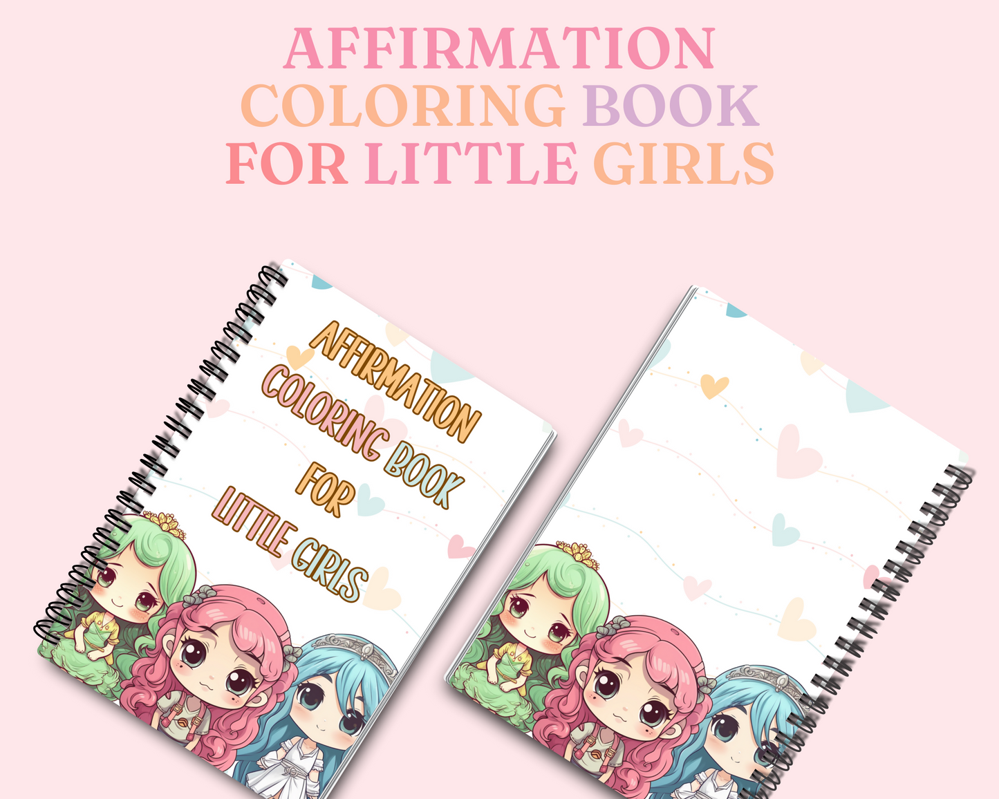 Affirmation Coloring Book for Little Girls – Digital Template – Empowering and Fun