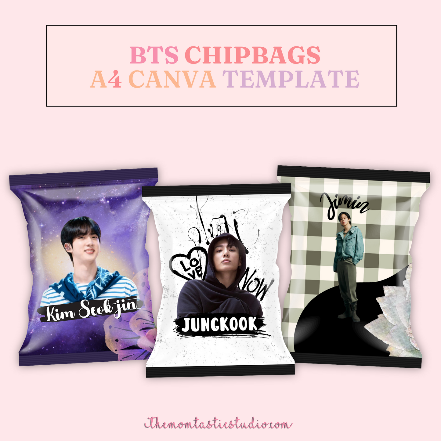 BTS Chip Bag Template – A4 Size - Canva Template