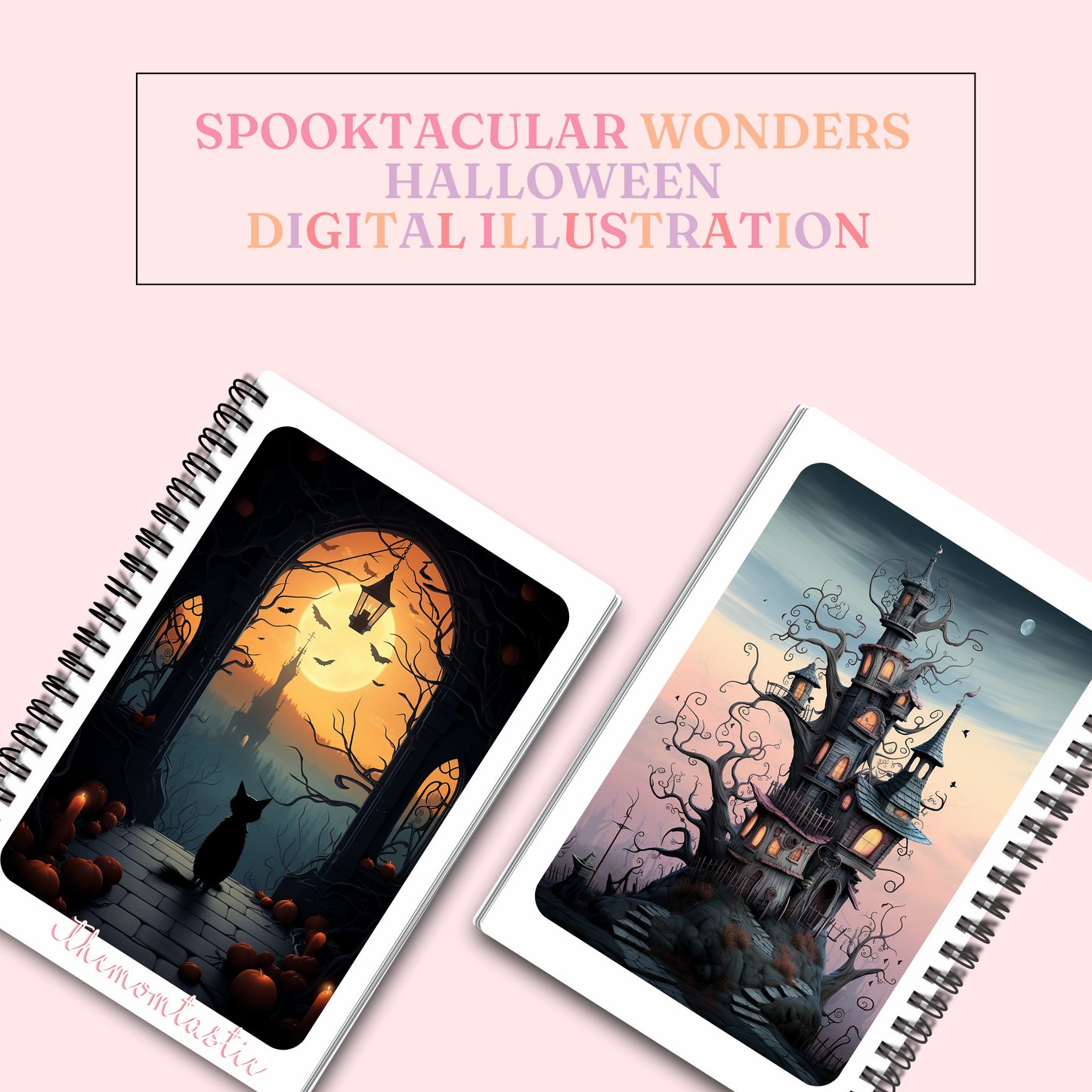 Spooktacular Wonders Halloween Digital Illustration – Instant Download – Commercial Use