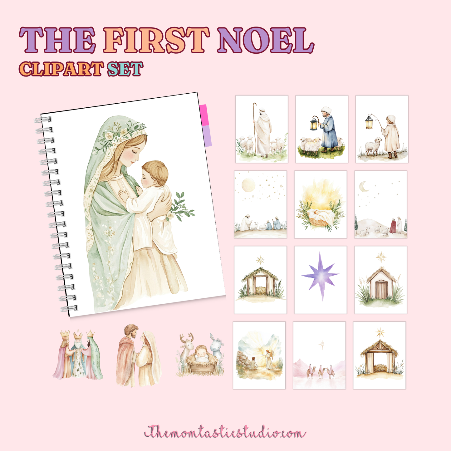 The First Noel Clipart Set - 300 DPI – Instant Download – Commercial Use (Transparent Files)