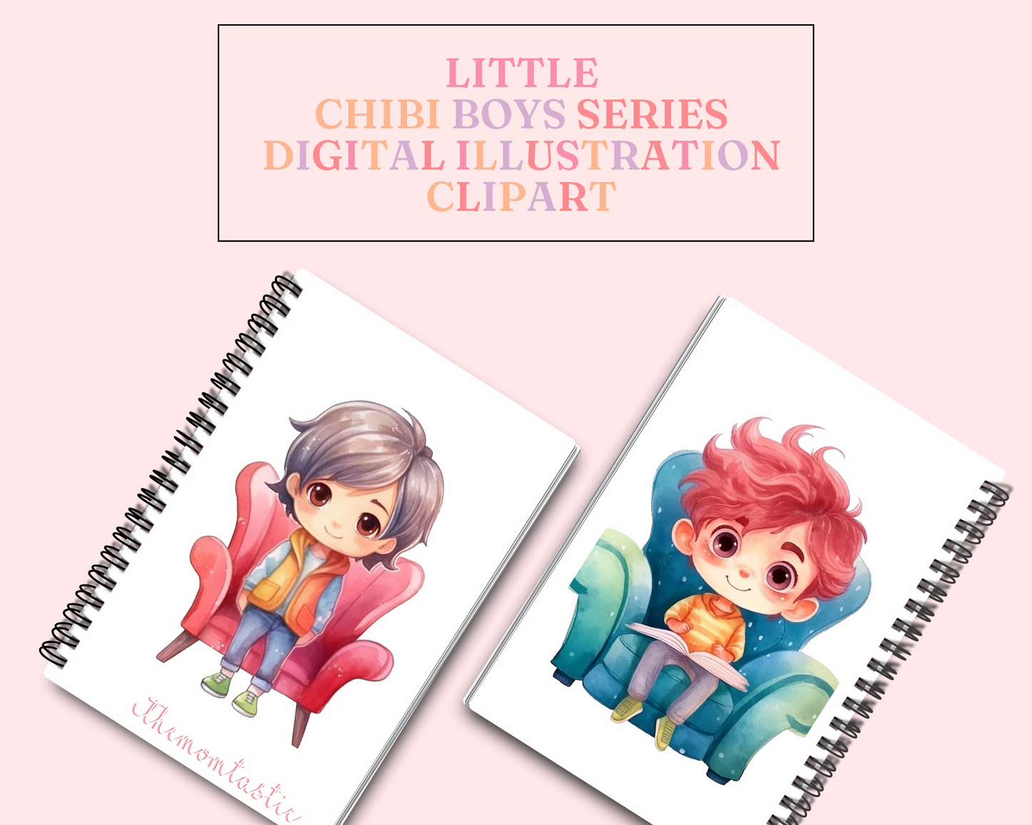 Cute Little Chibi Boys – High-Quality PNG - Transparent Background - Commercial Use