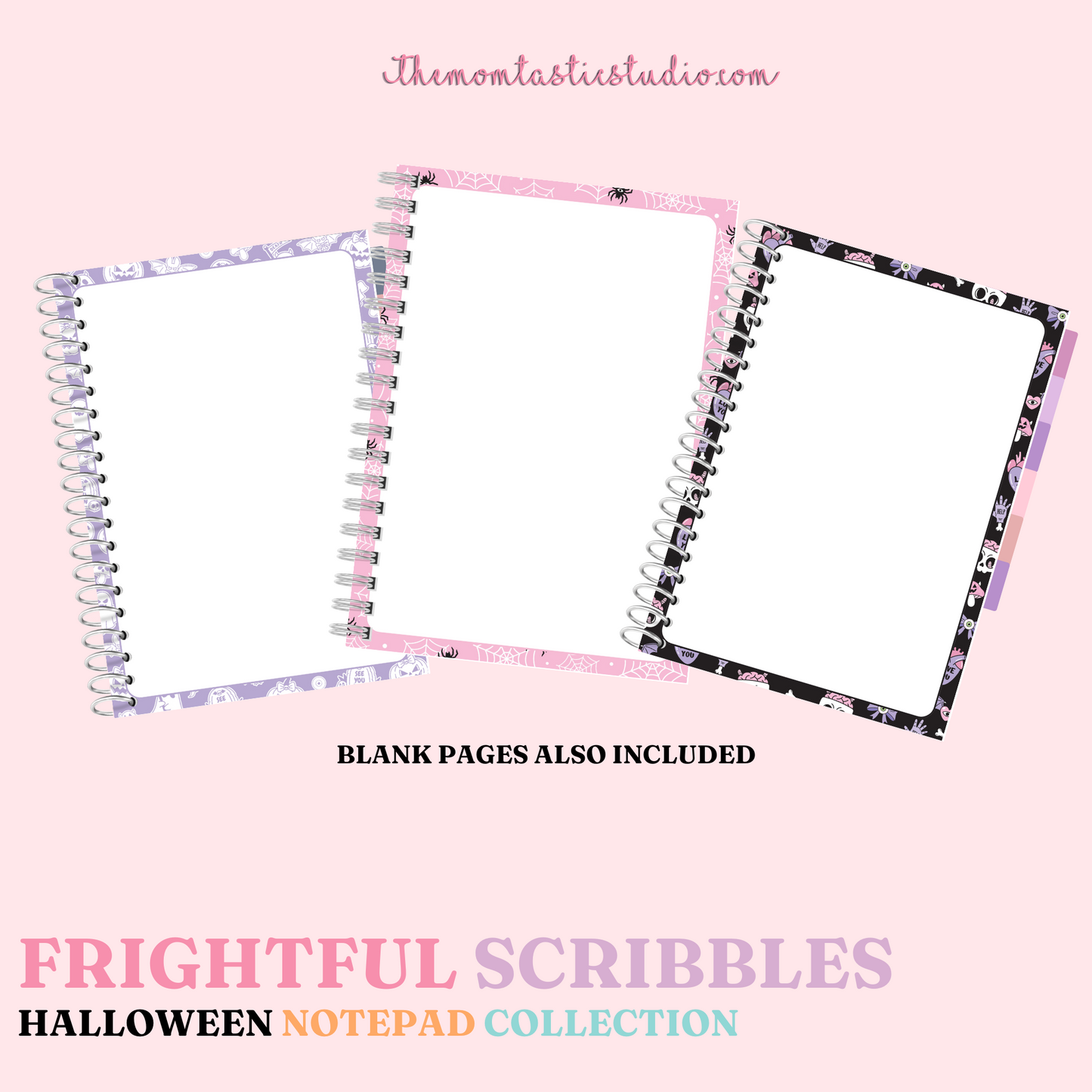 Frightful Scribbles Halloween Notepad Bundle - PDF/PNG Files - Commercial Use