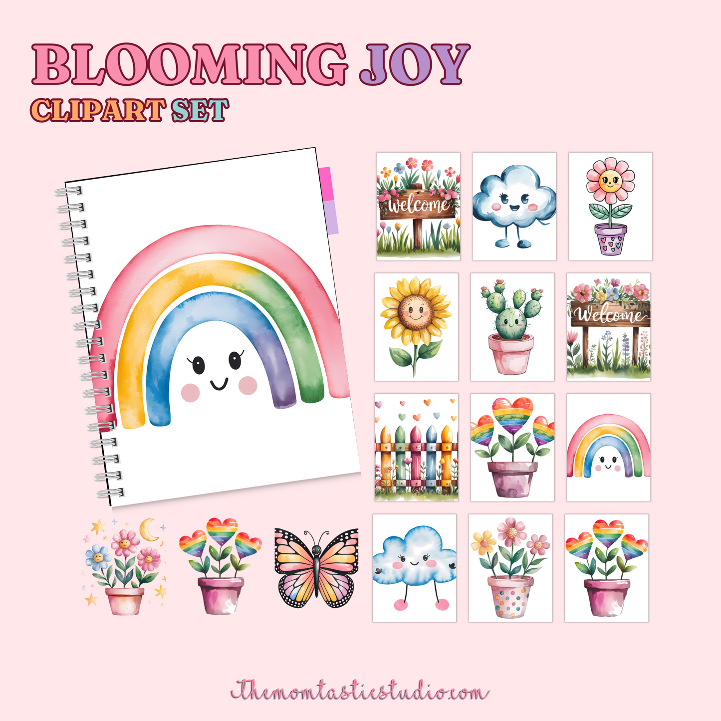 Blooming Joy Clipart Set - 300 DPI – Instant Download – Commercial Use (Transparent Files)