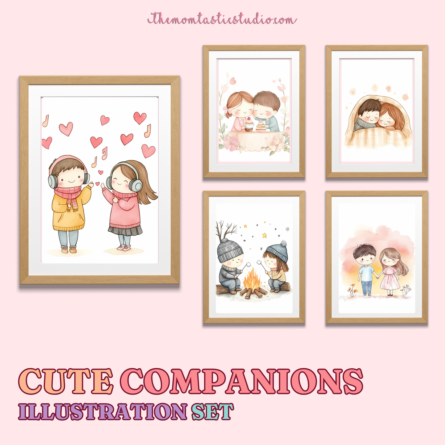 Cute Companions Illustration Set - 300 DPI – Instant Download – Commercial Use