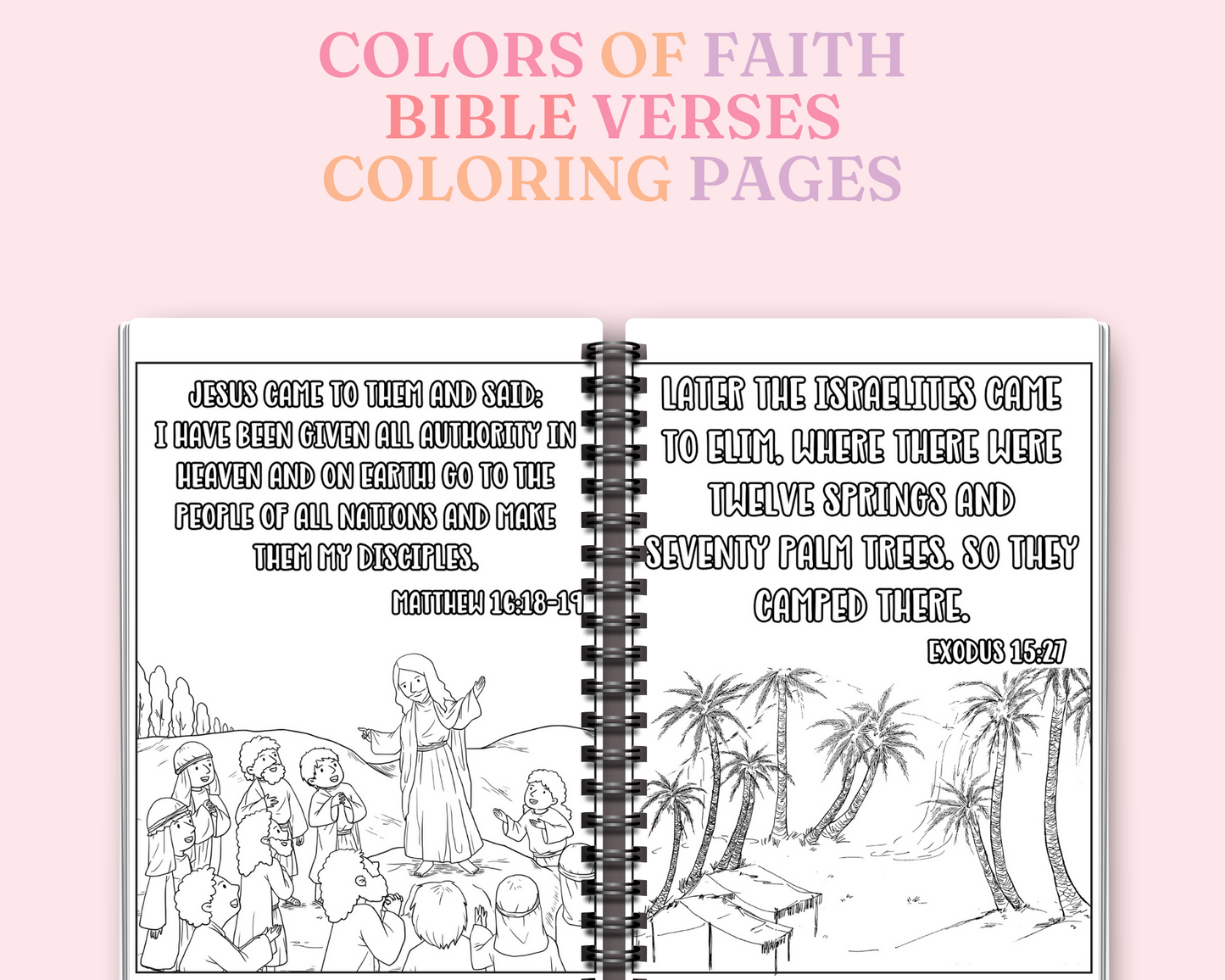 Colors of Faith - Bible Stories Coloring Pages – Digital Template - Commercial License