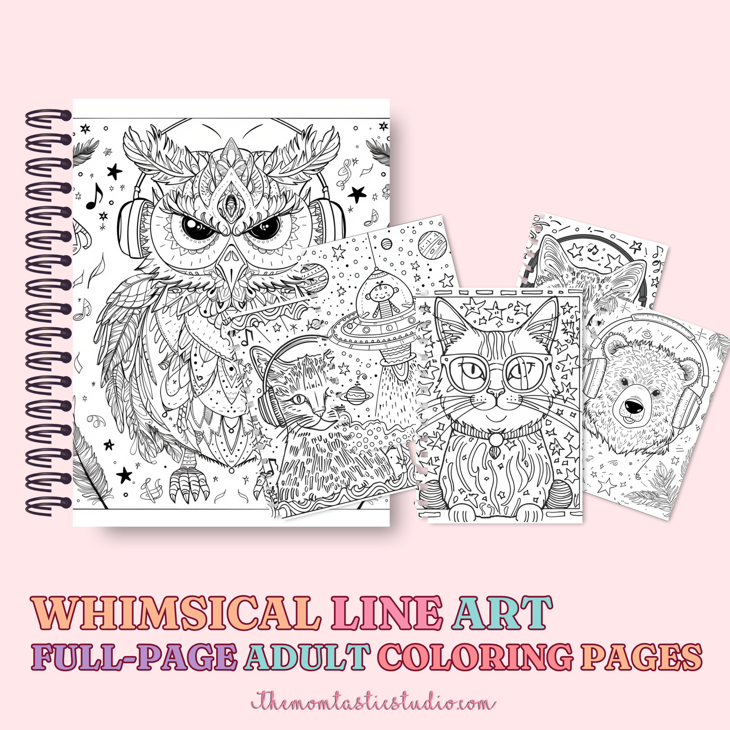 Whimsical Line Art Coloring Pages – Instant Download – PLR (Rights to Resell)