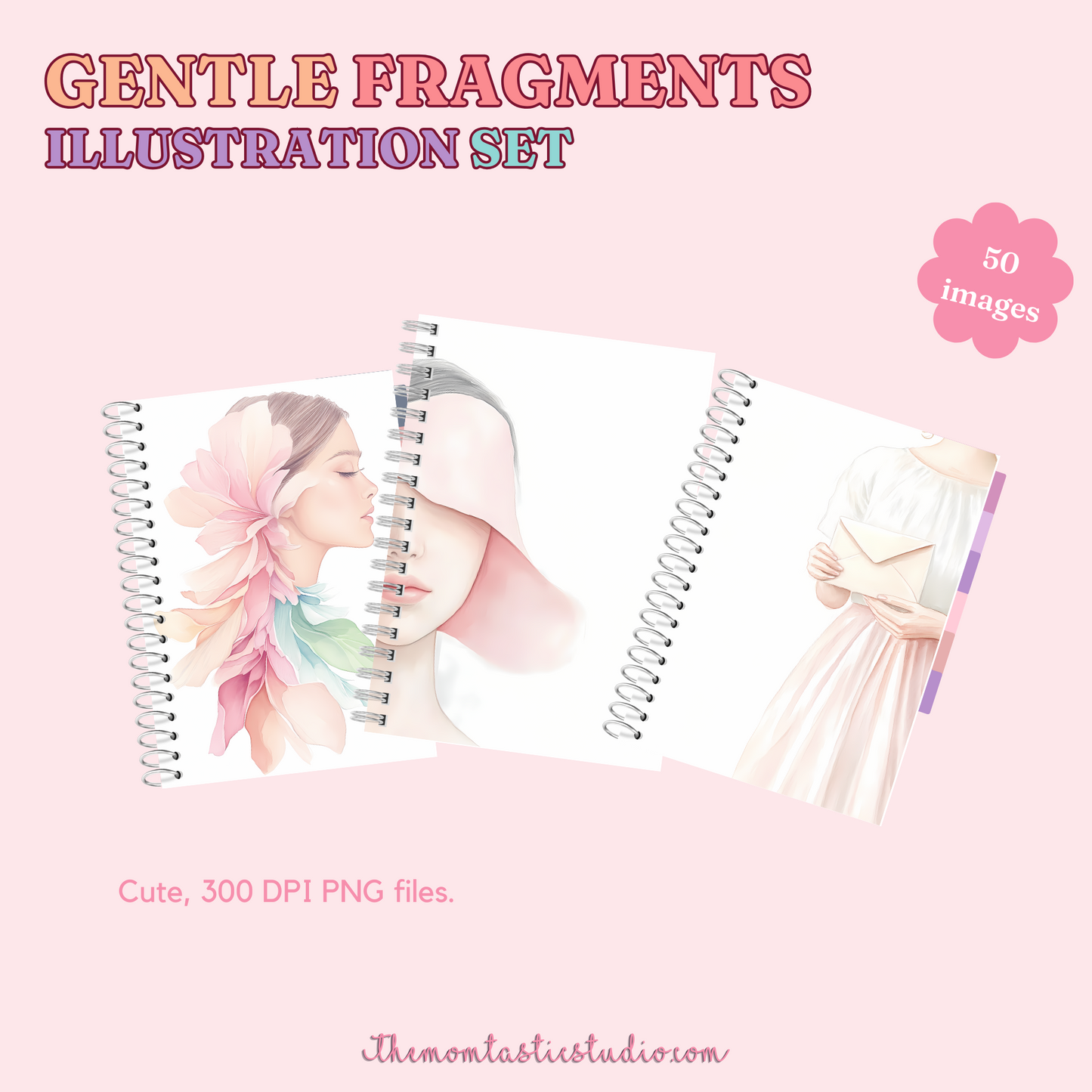 Gentle Fragments Illustration Set - 300 DPI – Instant Download – Commercial Use