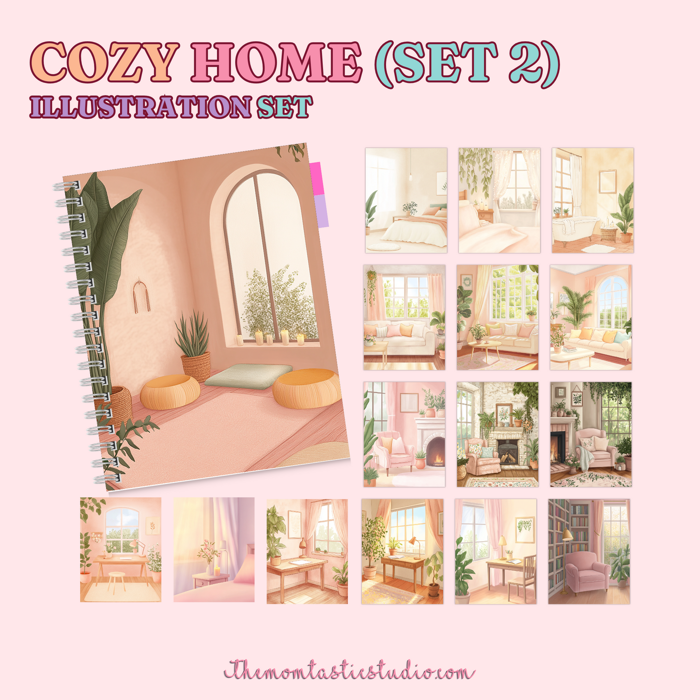 Cozy Home 2 Illustration Set - 300 DPI – Instant Download – Commercial Use