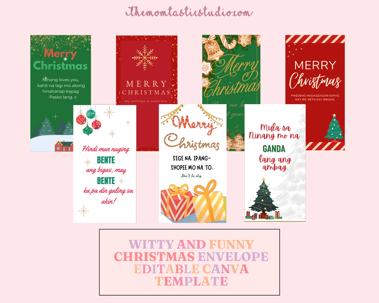 Witty and Funny Christmas Money Envelope Template – A4 Size - Canva Template