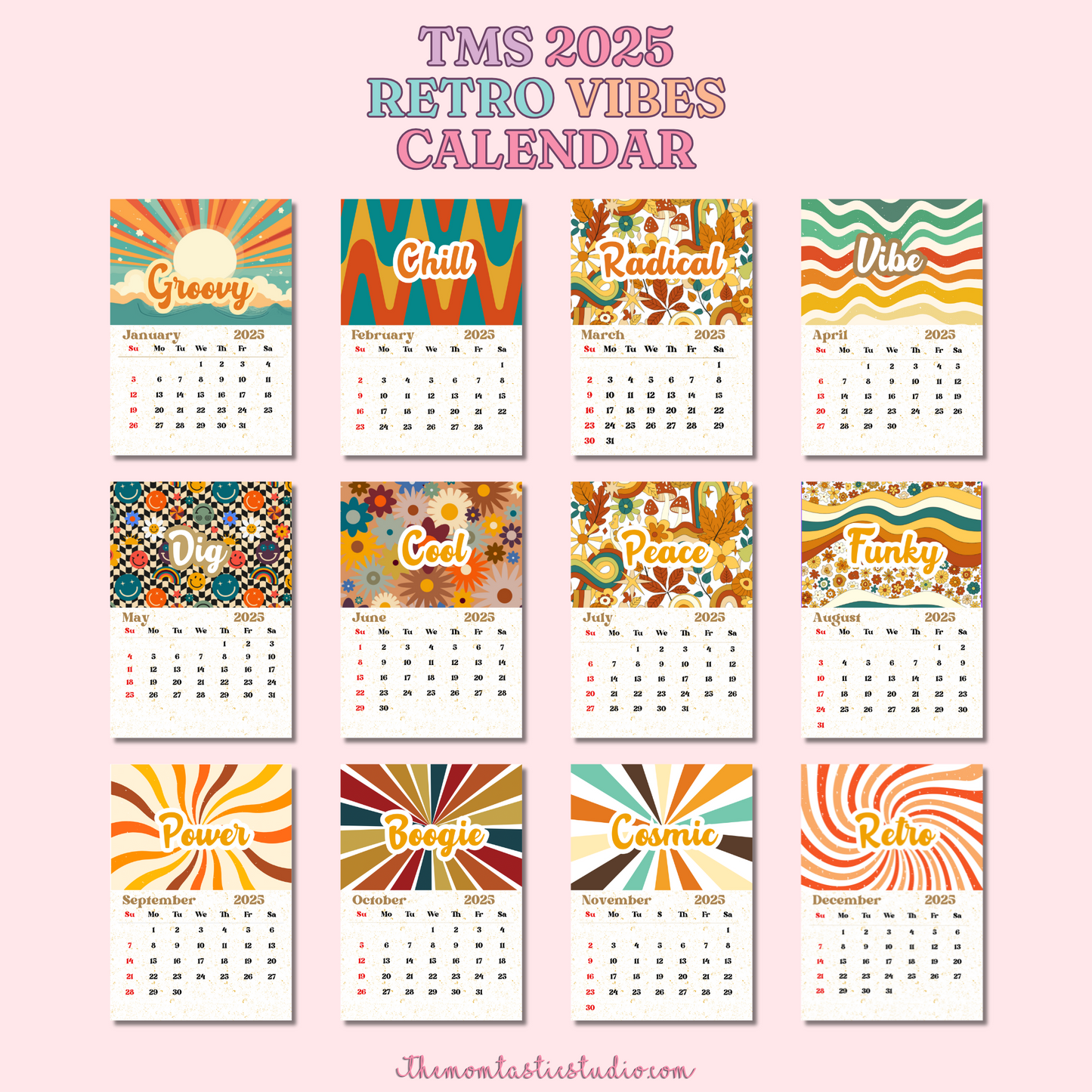 2025 Calendar Bundle | Canva Editable | Commercial Use