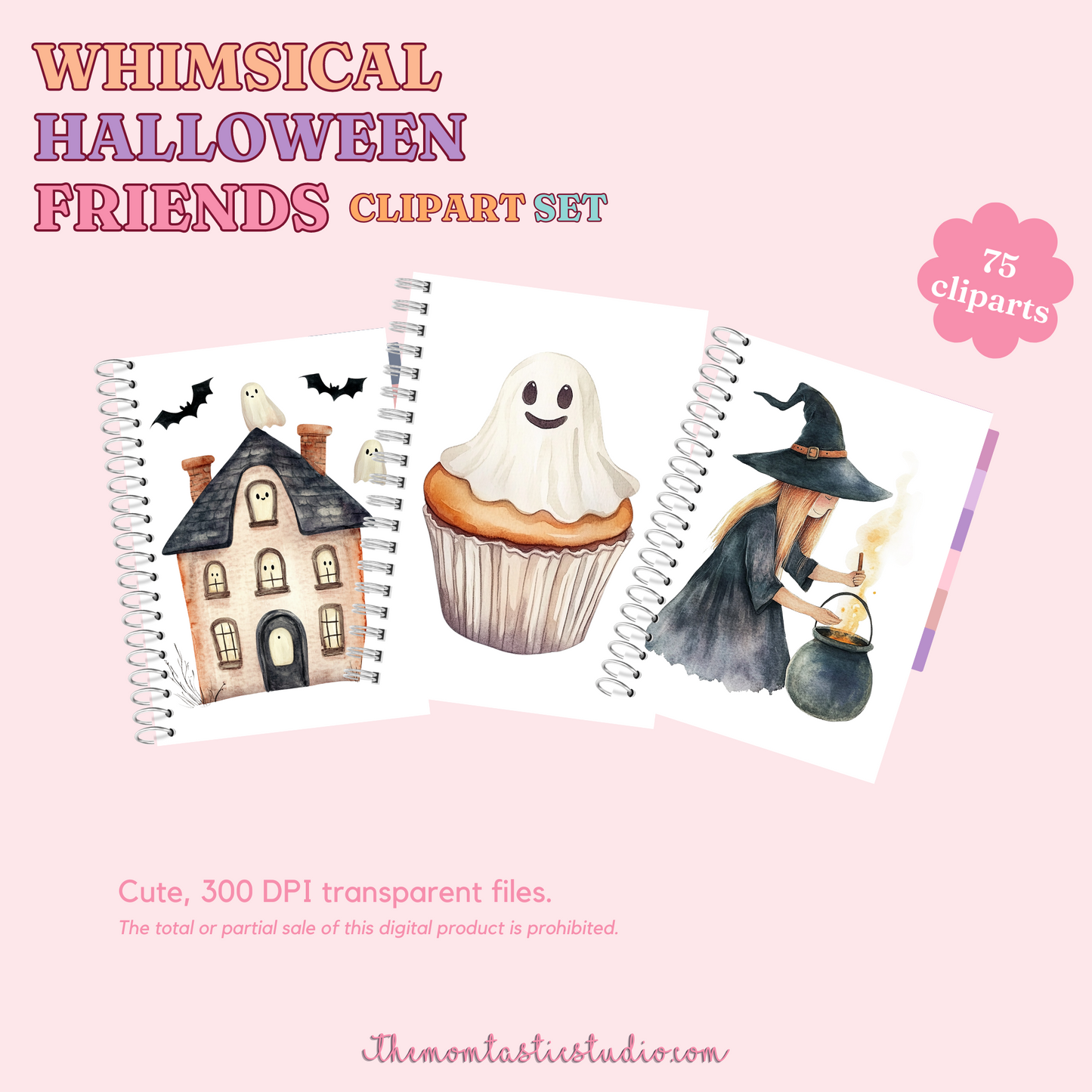 Whimsical Halloween Friends - 300 DPI – Instant Download – Commercial Use (Transparent Files)