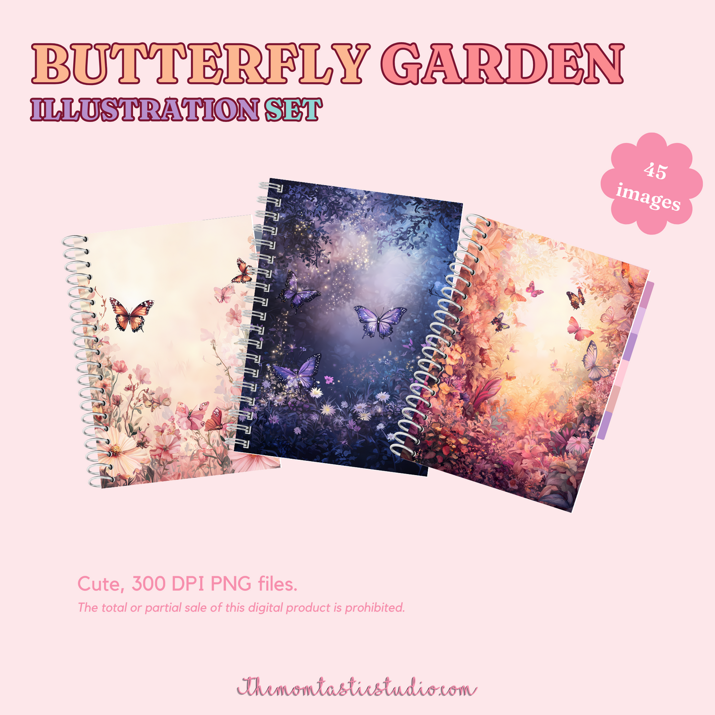 Butterfly Garden Set - 300 DPI – Instant Download – Commercial Use