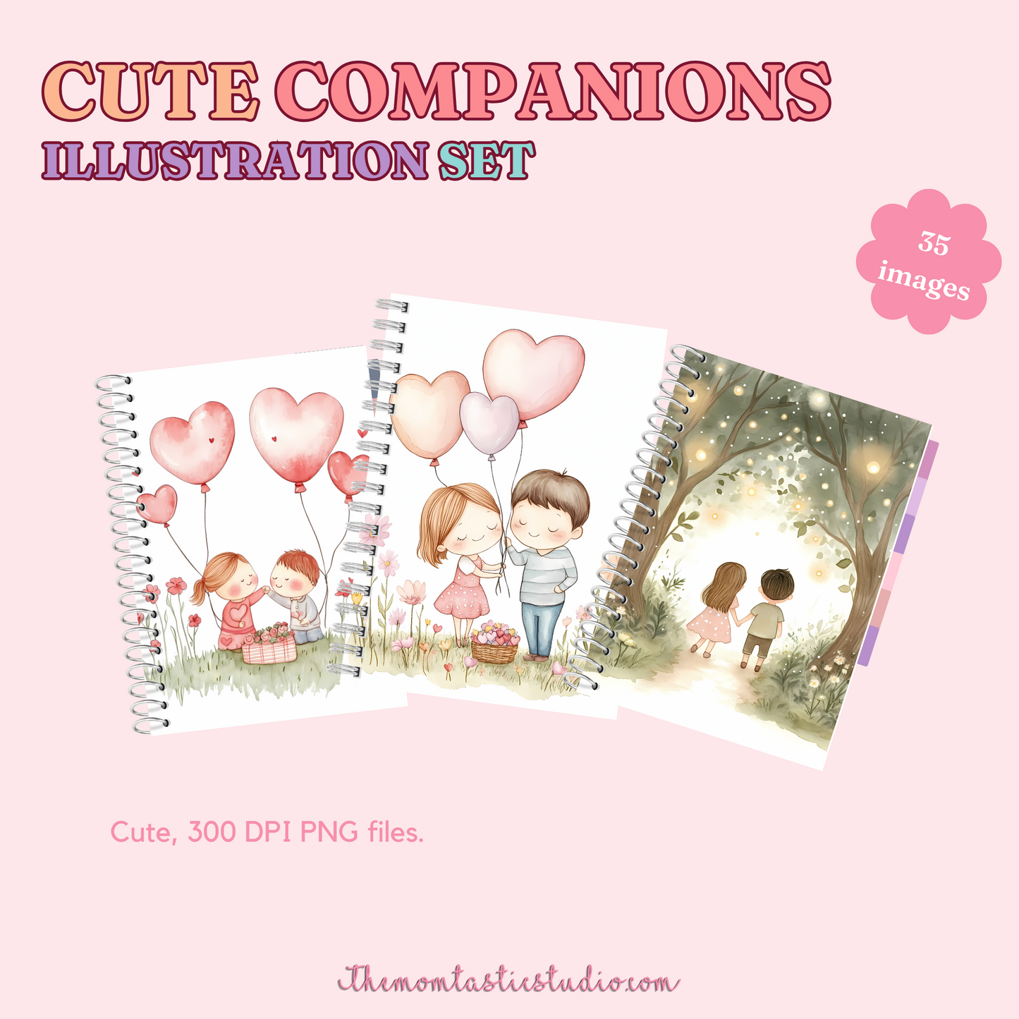 Cute Companions Illustration Set - 300 DPI – Instant Download – Commercial Use