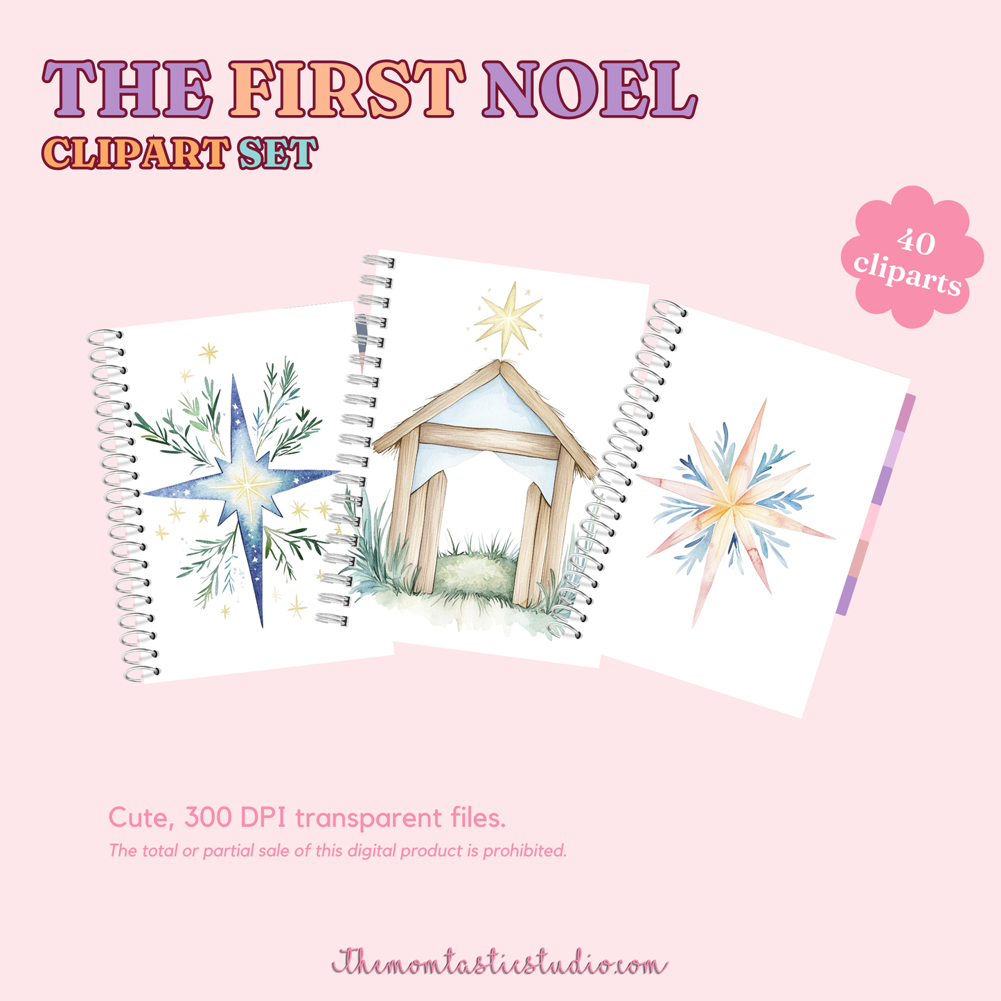 The First Noel Clipart Set - 300 DPI – Instant Download – Commercial Use (Transparent Files)