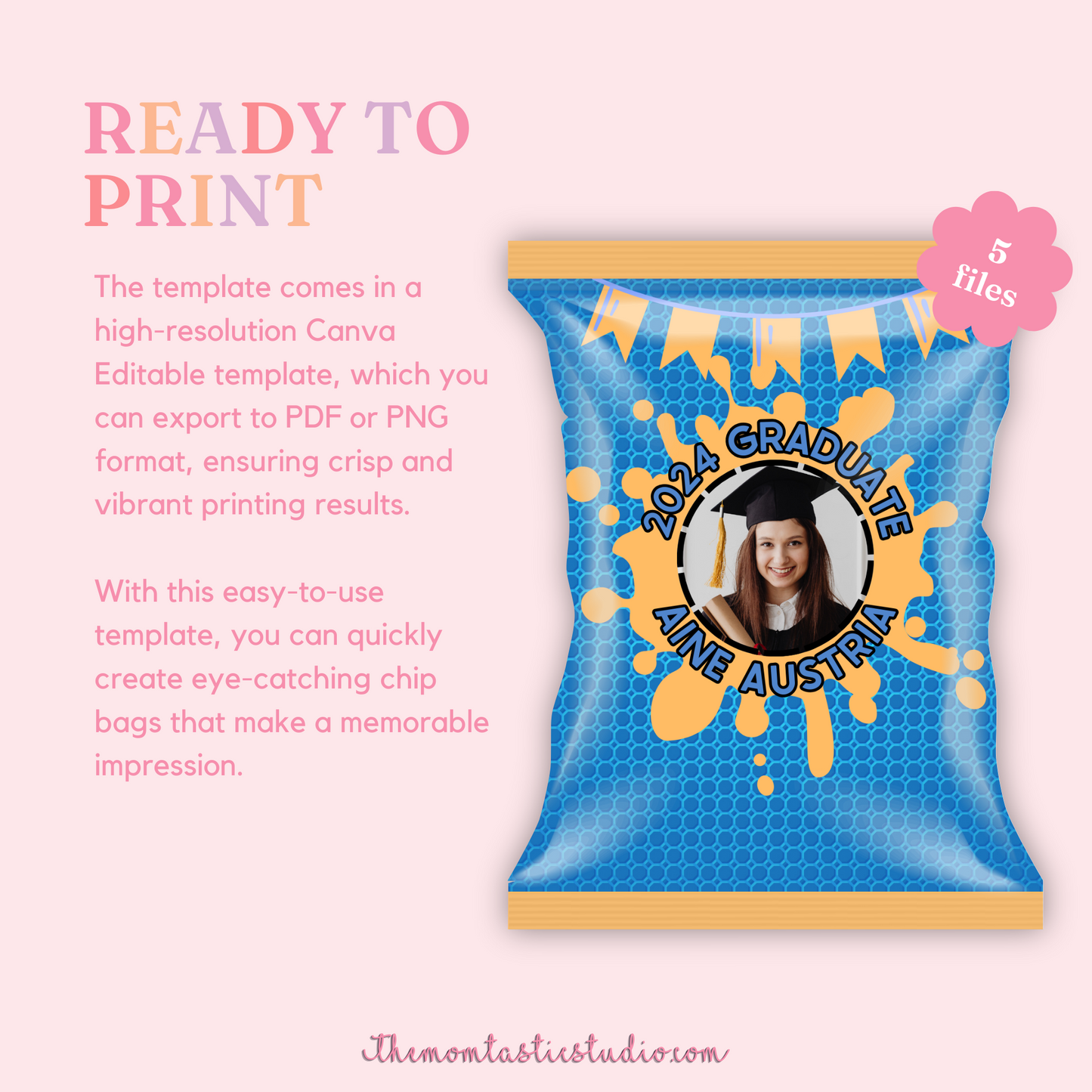 Graduation Day Chip Bag Template – A4 Size – PDF - Canva Template