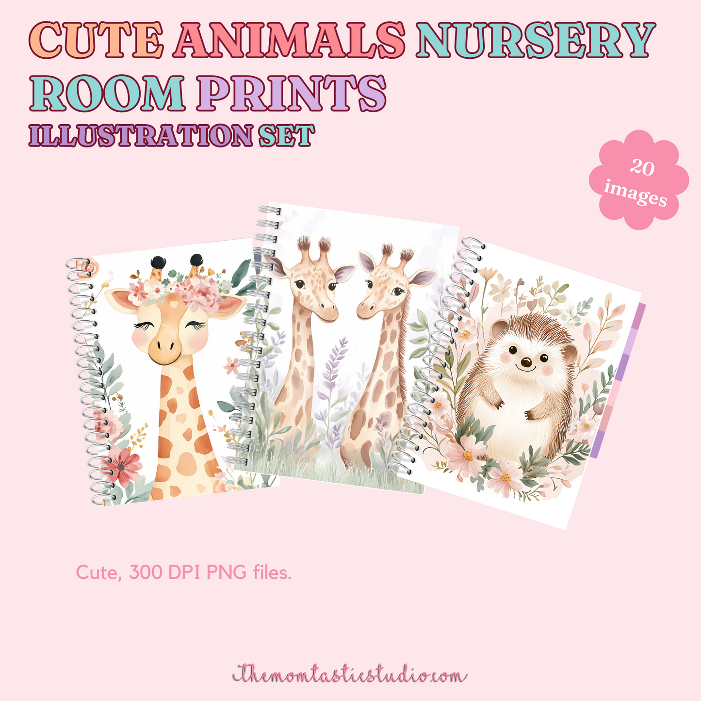 Cute Animals Nursery Room Prints - 300 DPI – Instant Download – PLR (Rights to Resell)