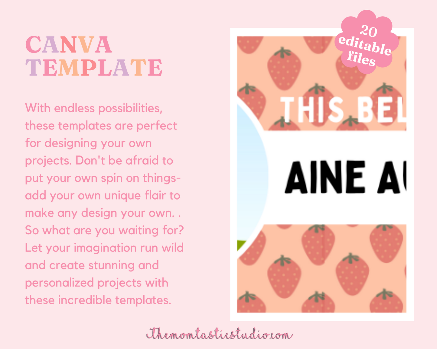 Printable Name Tag Labels for Girls – Instant Download – Canva Editable - Commercial Use