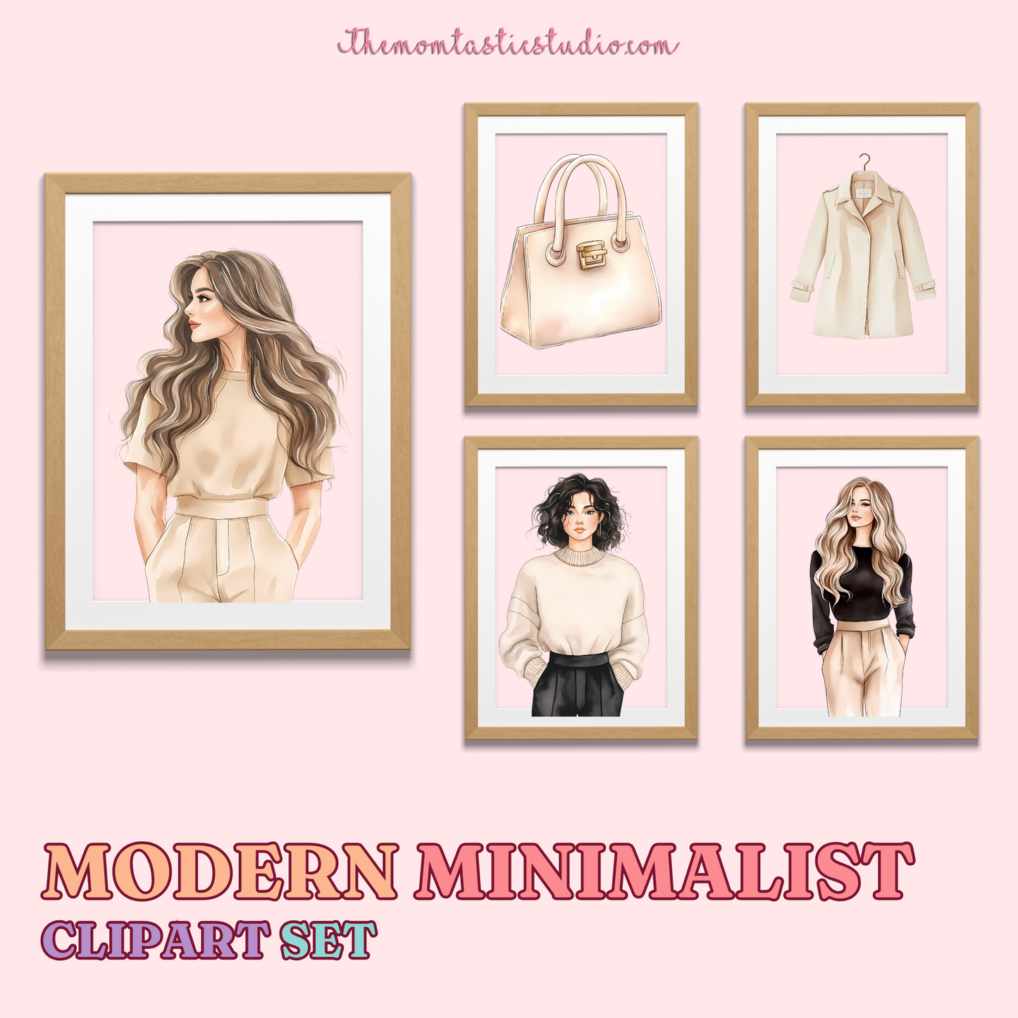 Modern Minimalist Clipart Set – Instant Download – 300 DPI - Commercial Use (Transparent PNG)