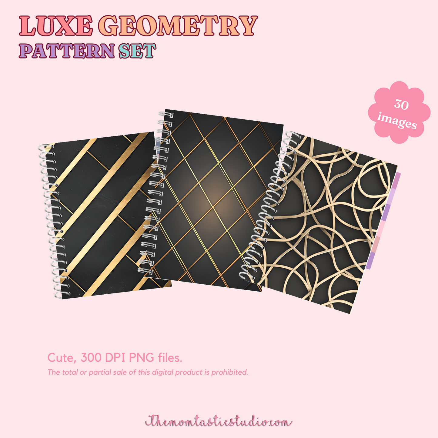 Luxe Geometry Pattern Set - 300 DPI – Instant Download – Commercial Use