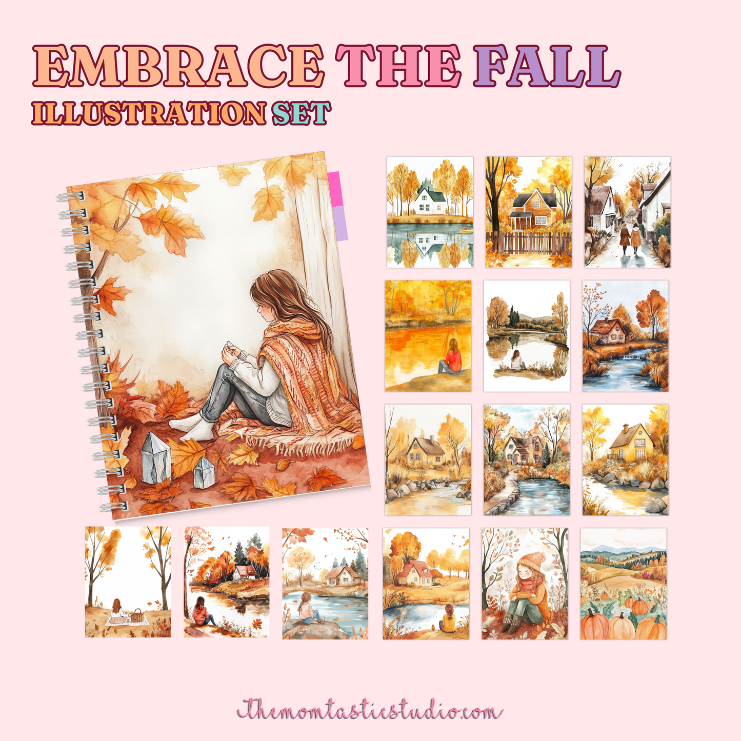 Embrace the Fall Digital Illustration Set - 300 DPI – Instant Download – Commercial Use