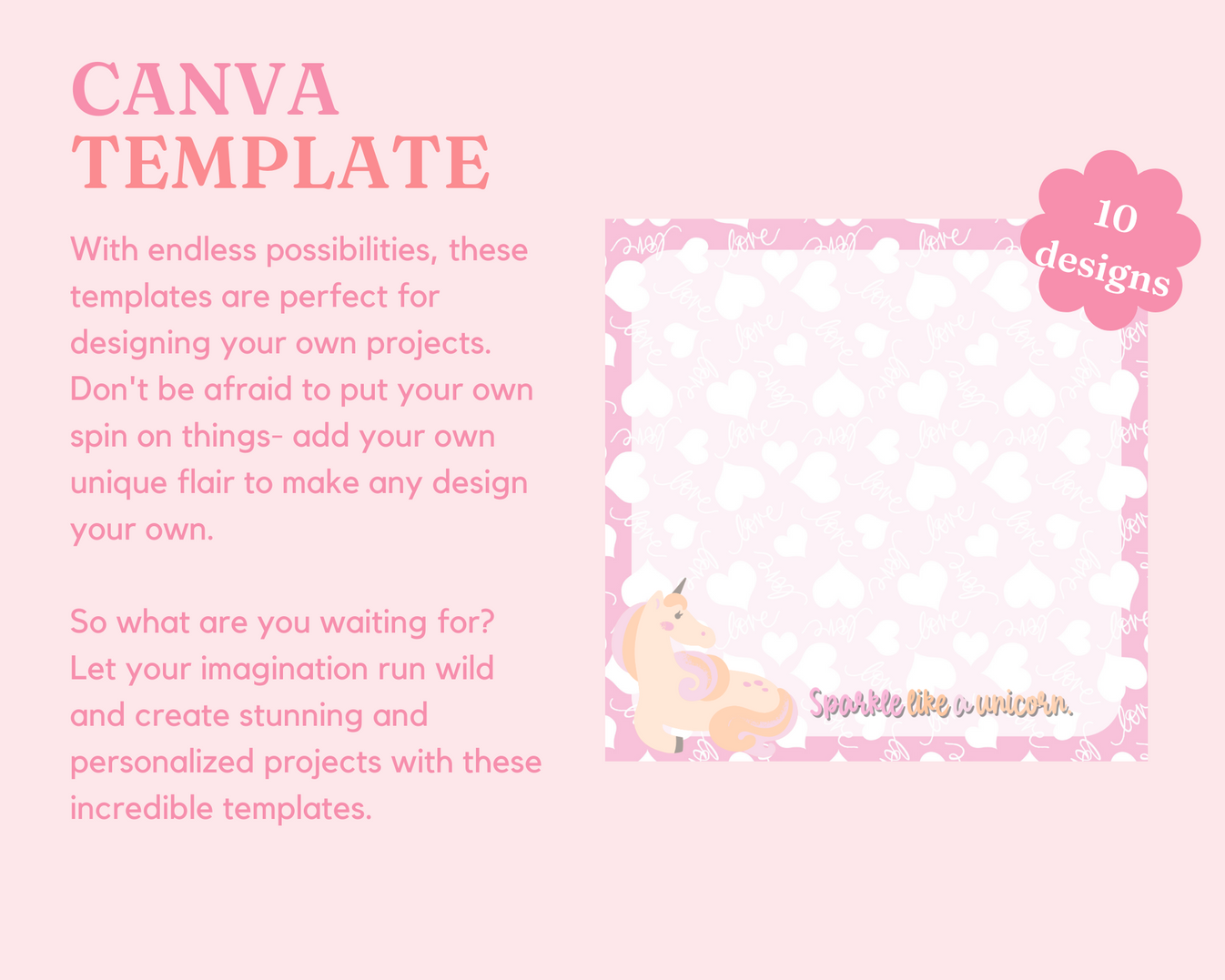 Unicorn Themed Notepads Canva Editable Template (3x5 x 3.5in) Comm