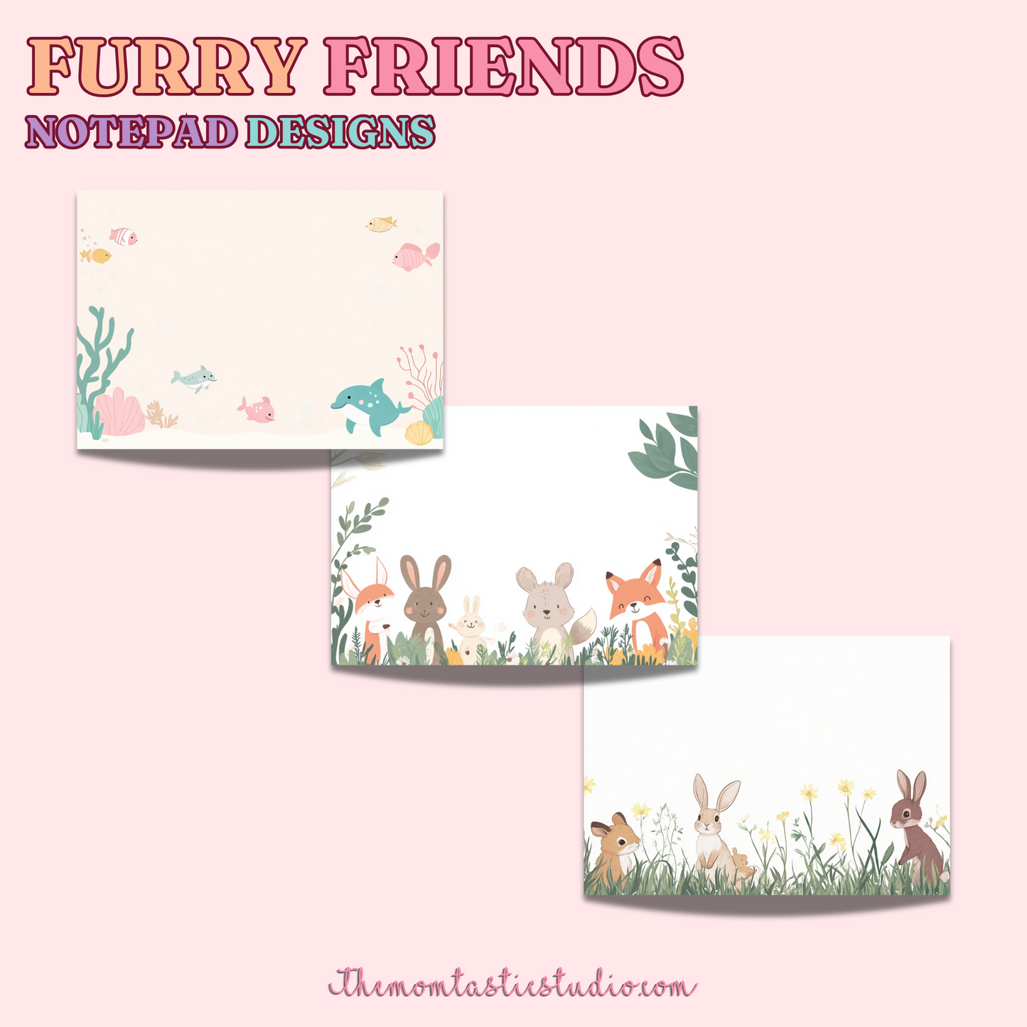 Furry Friends Notepad Bundle - PDF/PNG Files - Commercial Use