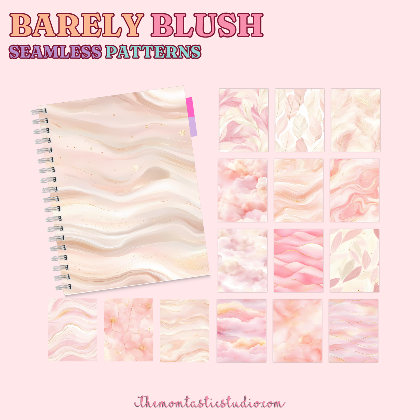 Barely Blush Seamless Patterns for Commercial Use, Digital Paper - 300 DPI
