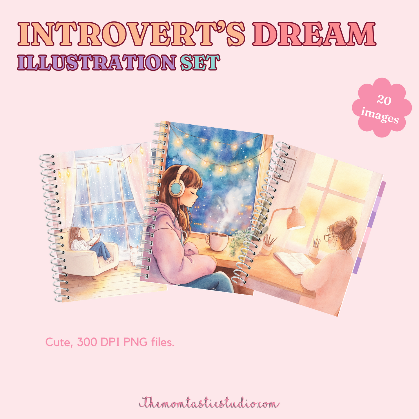 Introvert's Dream Illustration Set - 300 DPI – Instant Download – Commercial Use