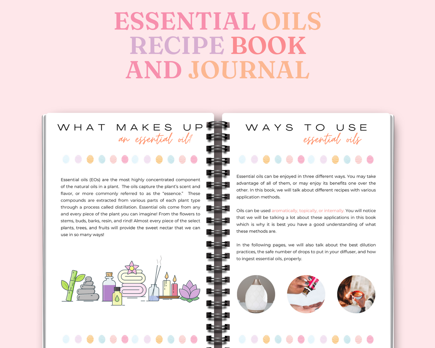 Essential Oil Recipes and Journal – Digital Template - Commercial Use - YL Compliant - For Welcome Kit