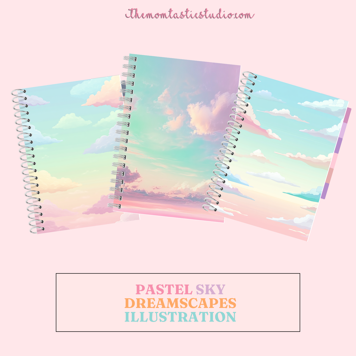 Pastel Sky Dreamscapes Illustration for Commercial Use, Digital Paper