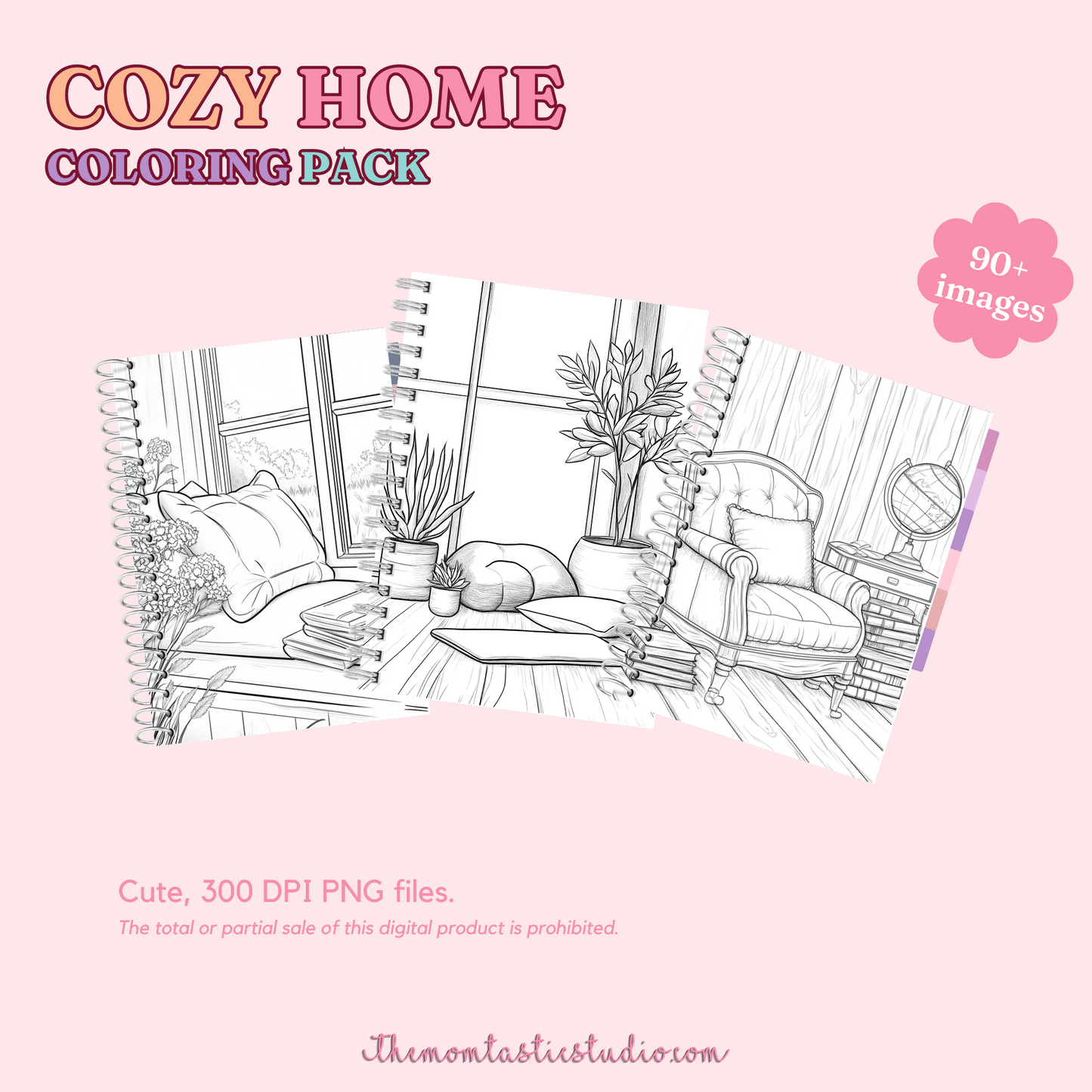 Cozy Home Coloring Pack – Digital Template –  Commercial Use