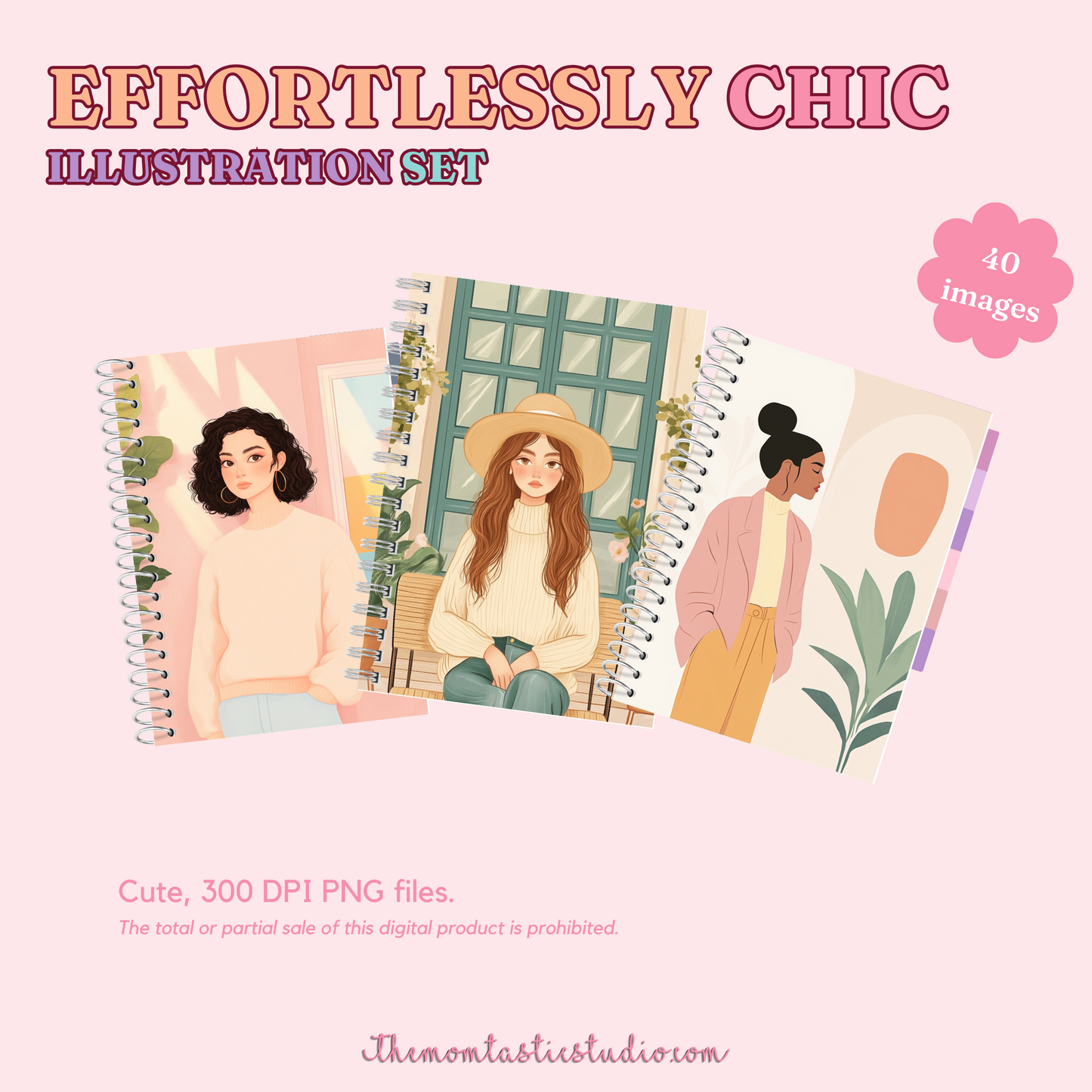 Effortlessly Chic Illustration Set - 300 DPI – Instant Download – Commercial Use