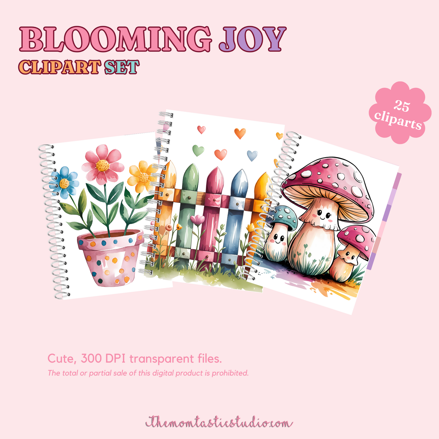 Blooming Joy Clipart Set - 300 DPI – Instant Download – Commercial Use (Transparent Files)