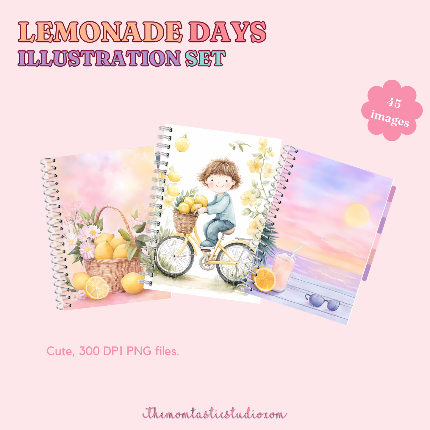 Lemonade Days Illustration Set - 300 DPI – Instant Download – Commercial Use