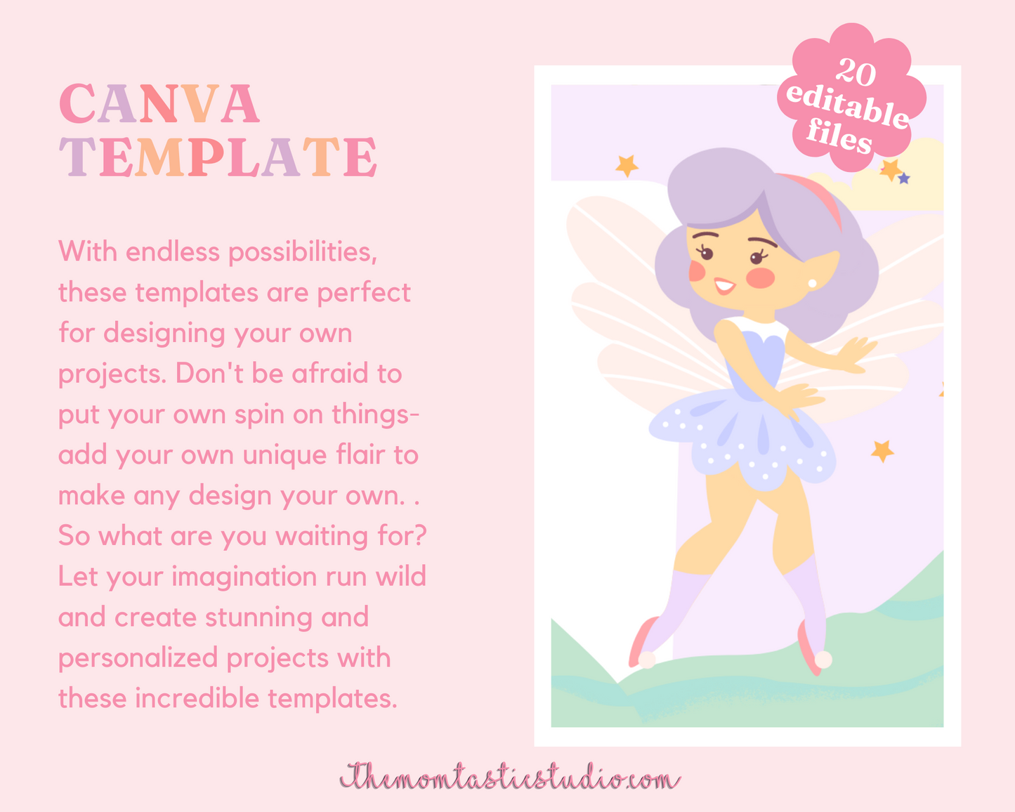 Name Tag for Girls – Instant Download – Canva Editable - Commercial Use