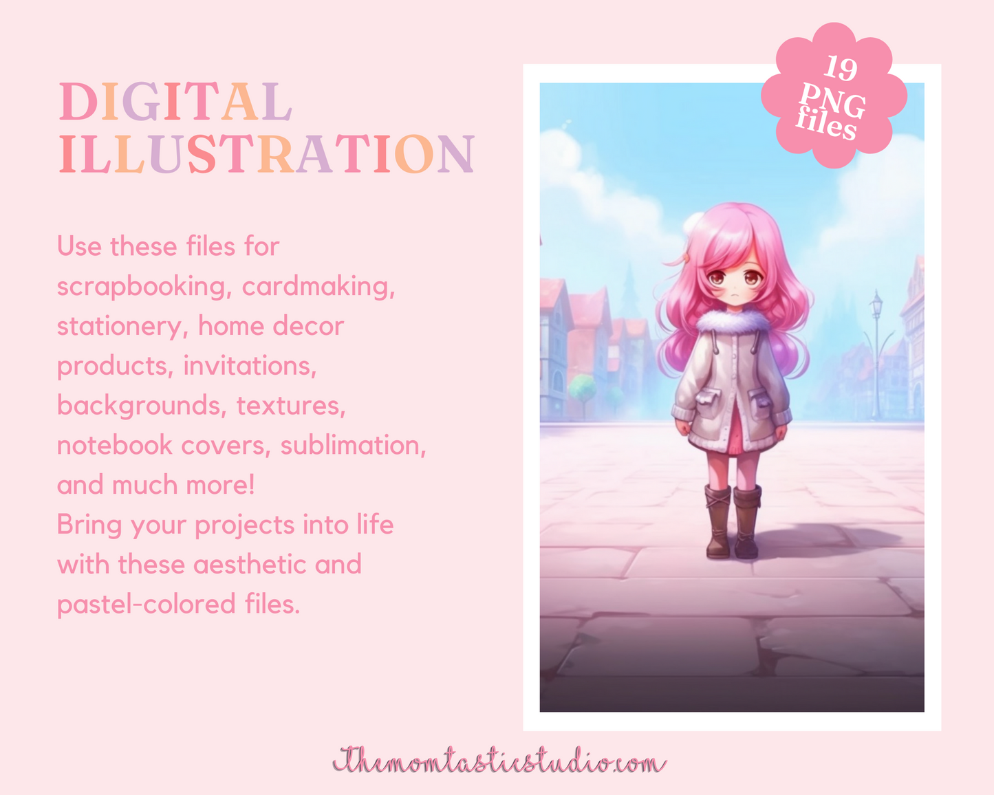 FREE Beautiful Life Chibi Girls Illustration – Commercial Use