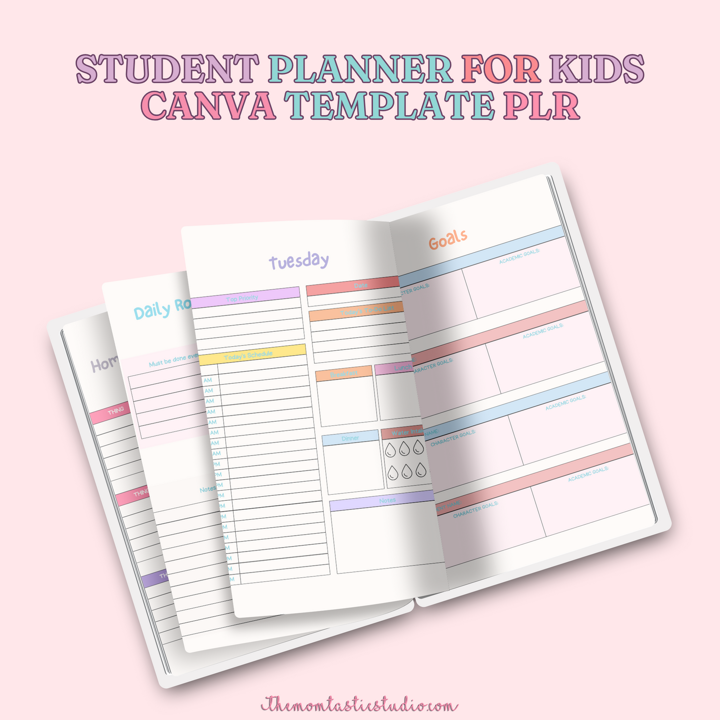 Student Planner for Kids Editable Canva Template – Instant Download – PLR (Rights to Resell)