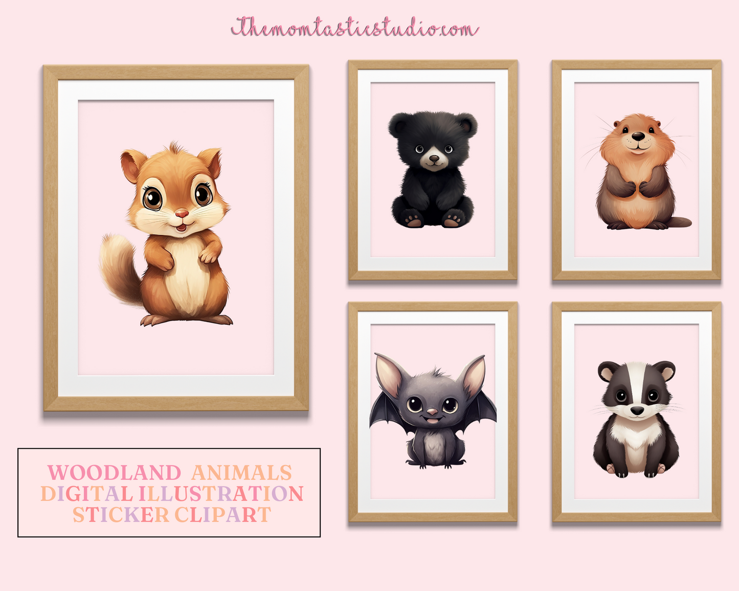 Cute Woodland Animals – High-Quality PNG - Transparent Background - Commercial Use