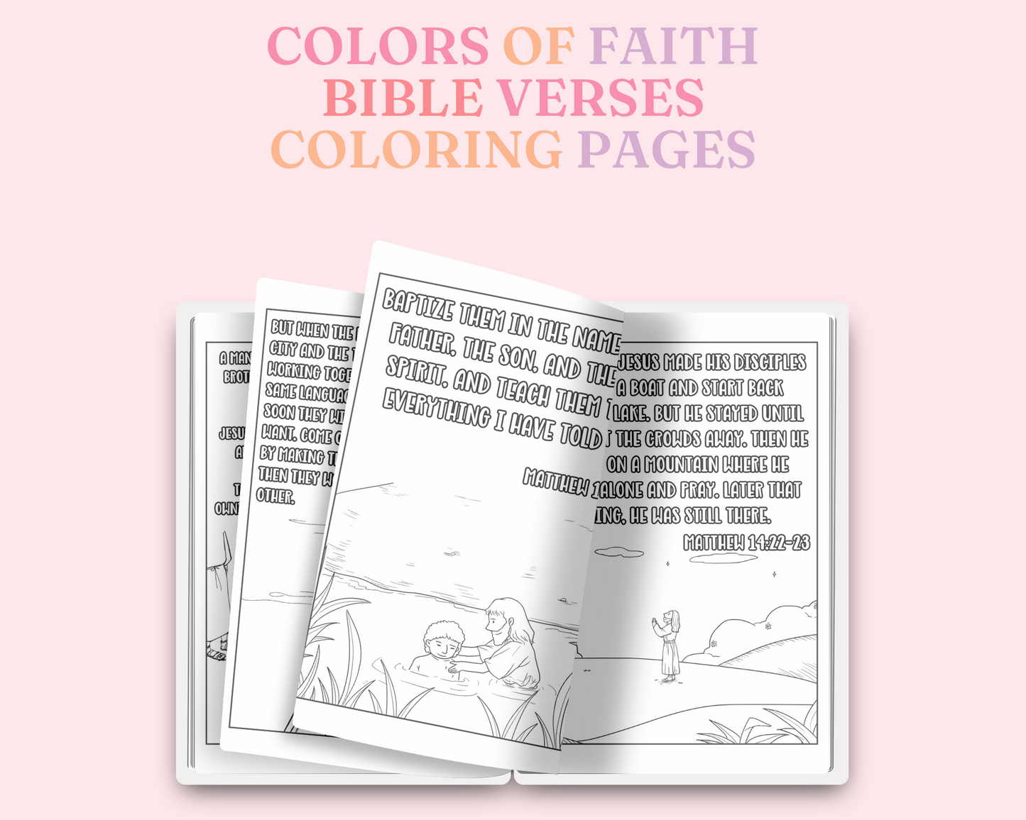 Colors of Faith - Bible Stories Coloring Pages – Digital Template - Commercial License