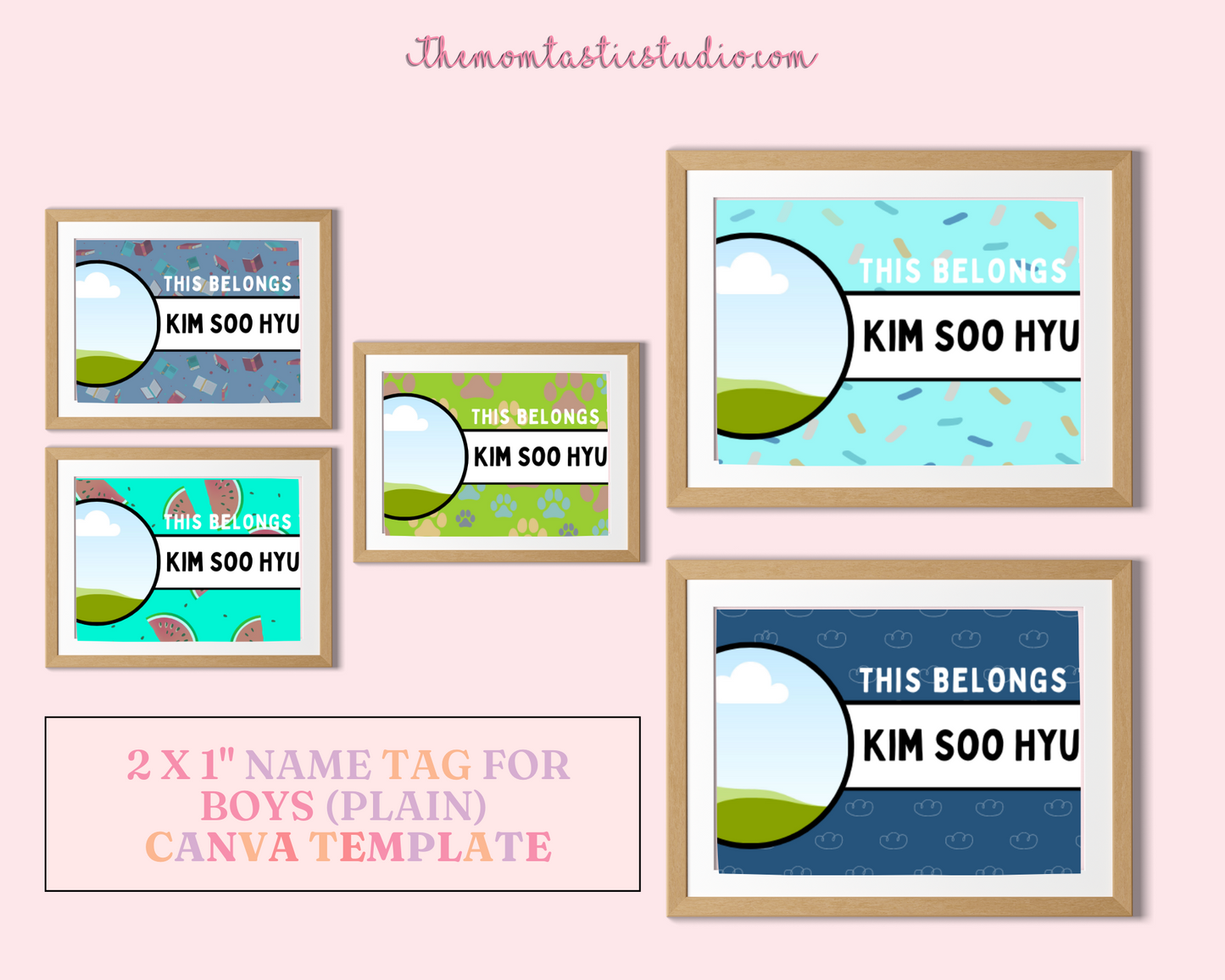 Printable Name Tag Labels for Boys – Instant Download – Canva Editable - Commercial Use