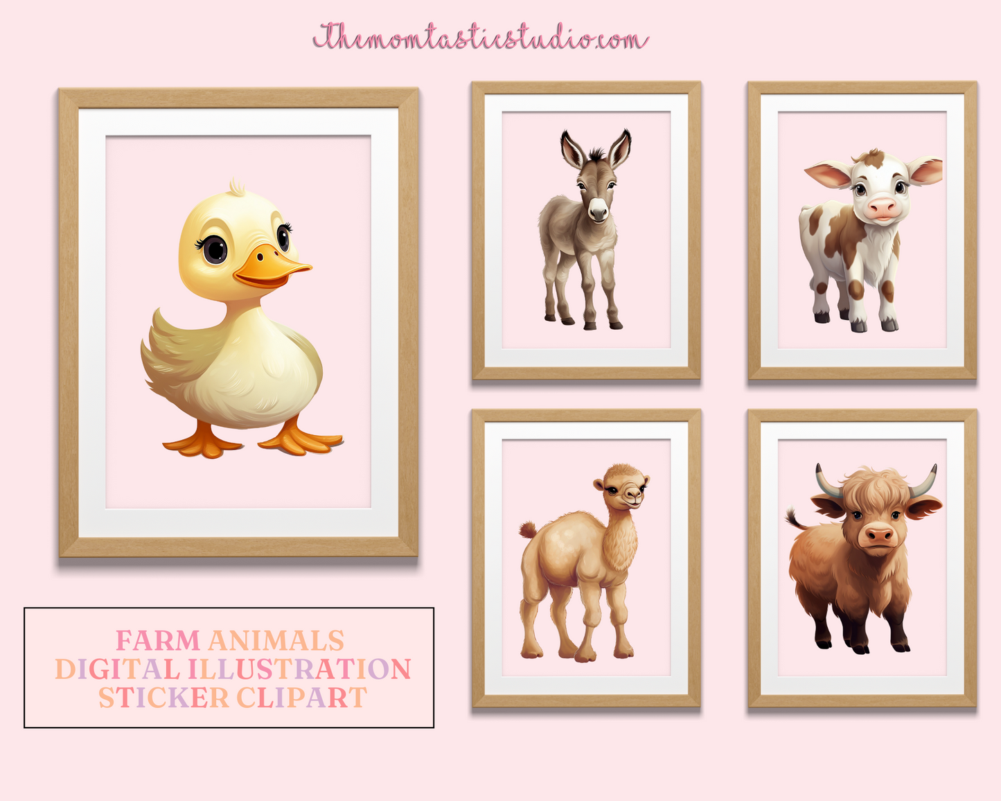 Cute Farm Animals – High-Quality PNG - Transparent Background - Commercial Use