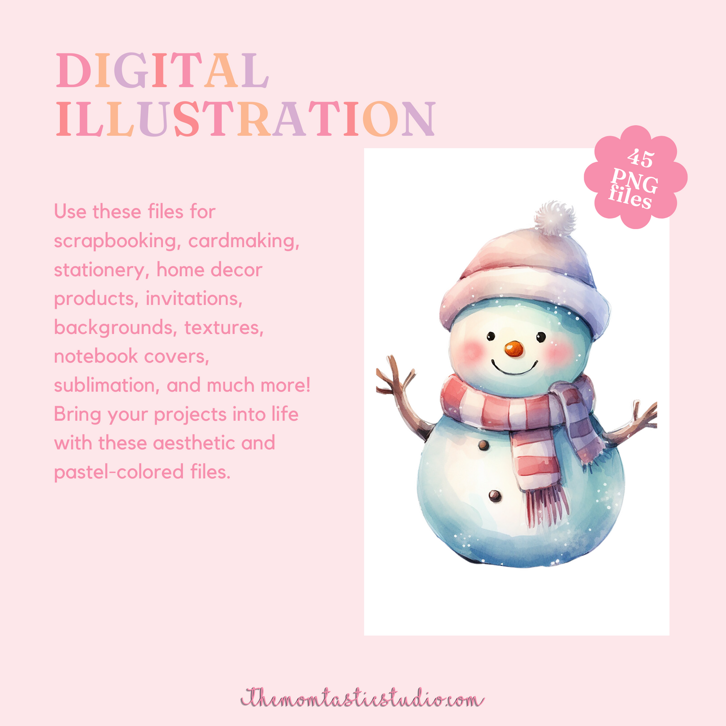 Frosty Snowman Friends Watercolor Cliparts – High-Quality PNG - Transparent Background - Commercial Use