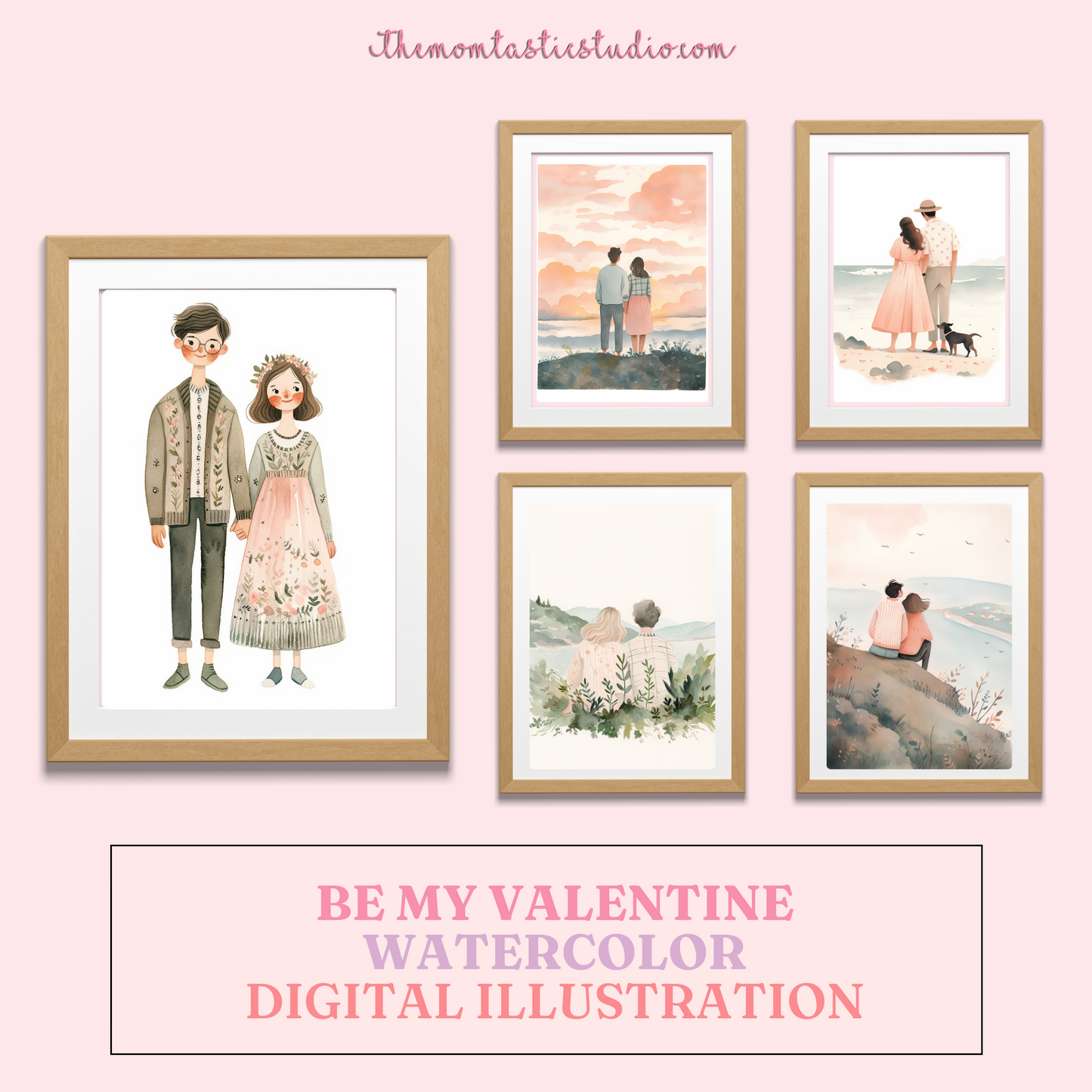 Be My Valentine Digital Illustration 300DPI – Instant Download – Commercial Use